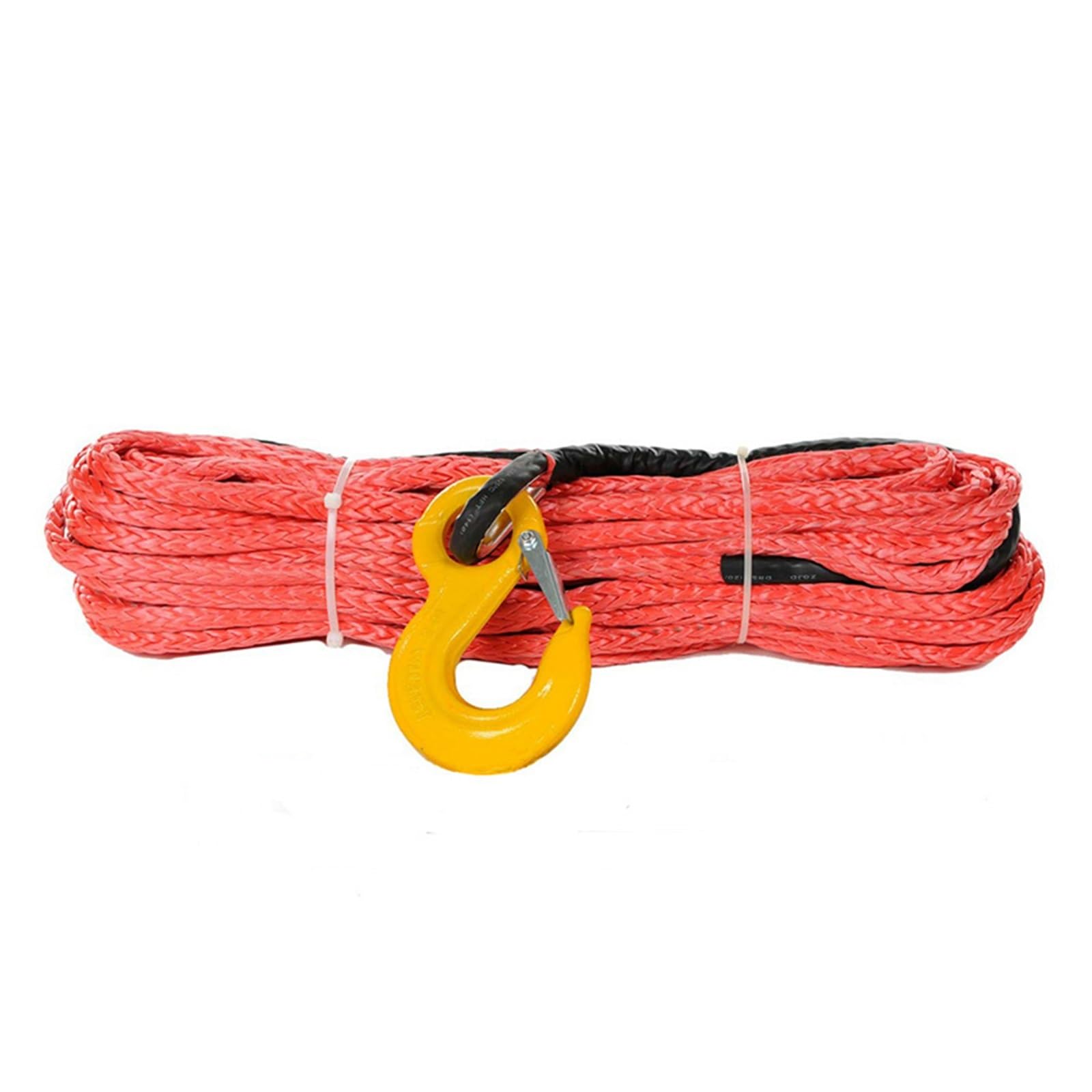 20.500LBS Windenleine, 10 mm x 30 m Seil, Synthetisches Uhmwpe-Windenseil mit Haken for Off-Road-4x4-Fahrzeugwerkzeuge(Rood) von BASSFLY