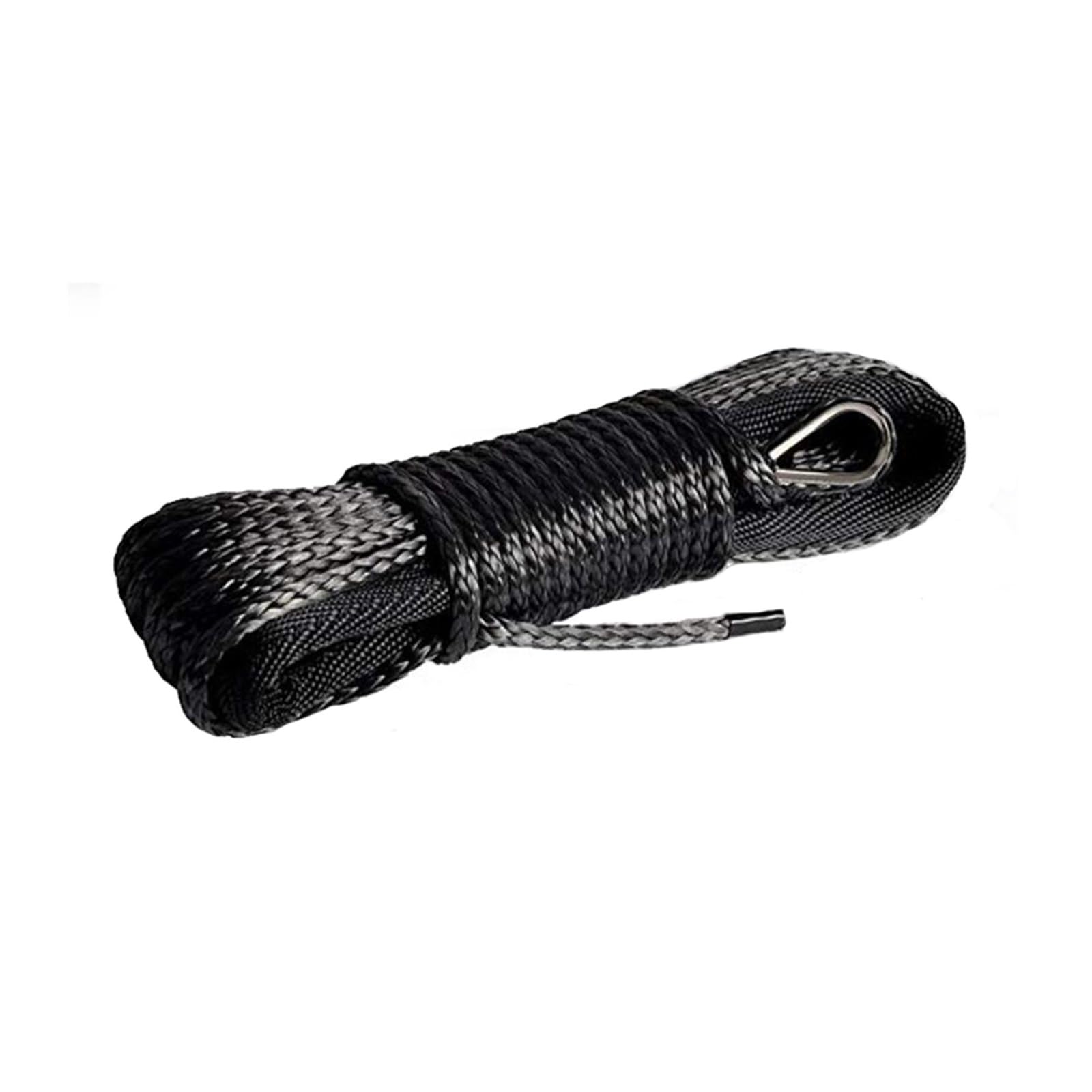 4 mm x 30 m, Polyethylen, starke Traktion, elektrische Windenleine, Abschleppseil, synthetisches UHMWPE-Seil mit schwarzer Schutzhülle 4 mm x 30 m, Polyethylen, starke Traktion, elektrische Windenleine, Abschleppseil, synthetisches UHMWPE-Seil mit schwarzer Schutzhülle von BASSFLY