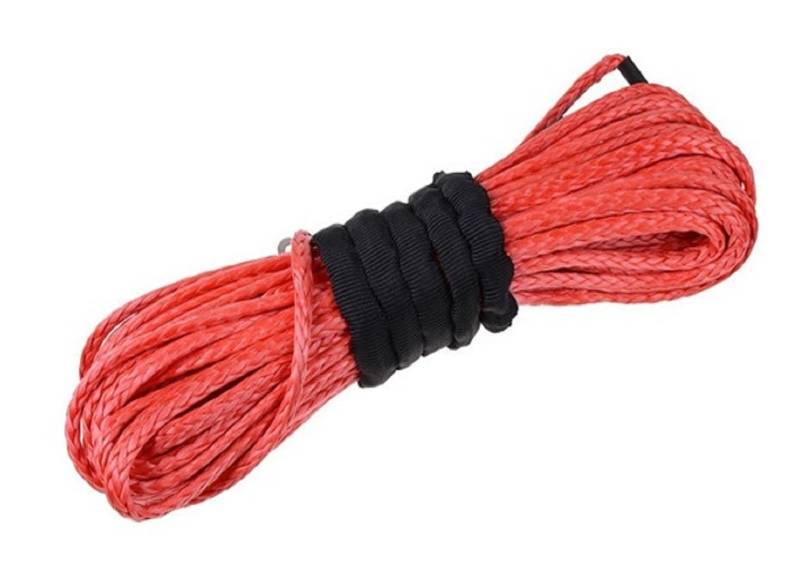 5/16 ”x50' 5500 lbs 4,8 MM X 15 M 2,5 Tonnen Schleppwinde Seil Heavy Duty Kabel String Linie Synthetische Faser Mit Hülse Kausche ATV/UTV/(Red) von BASSFLY