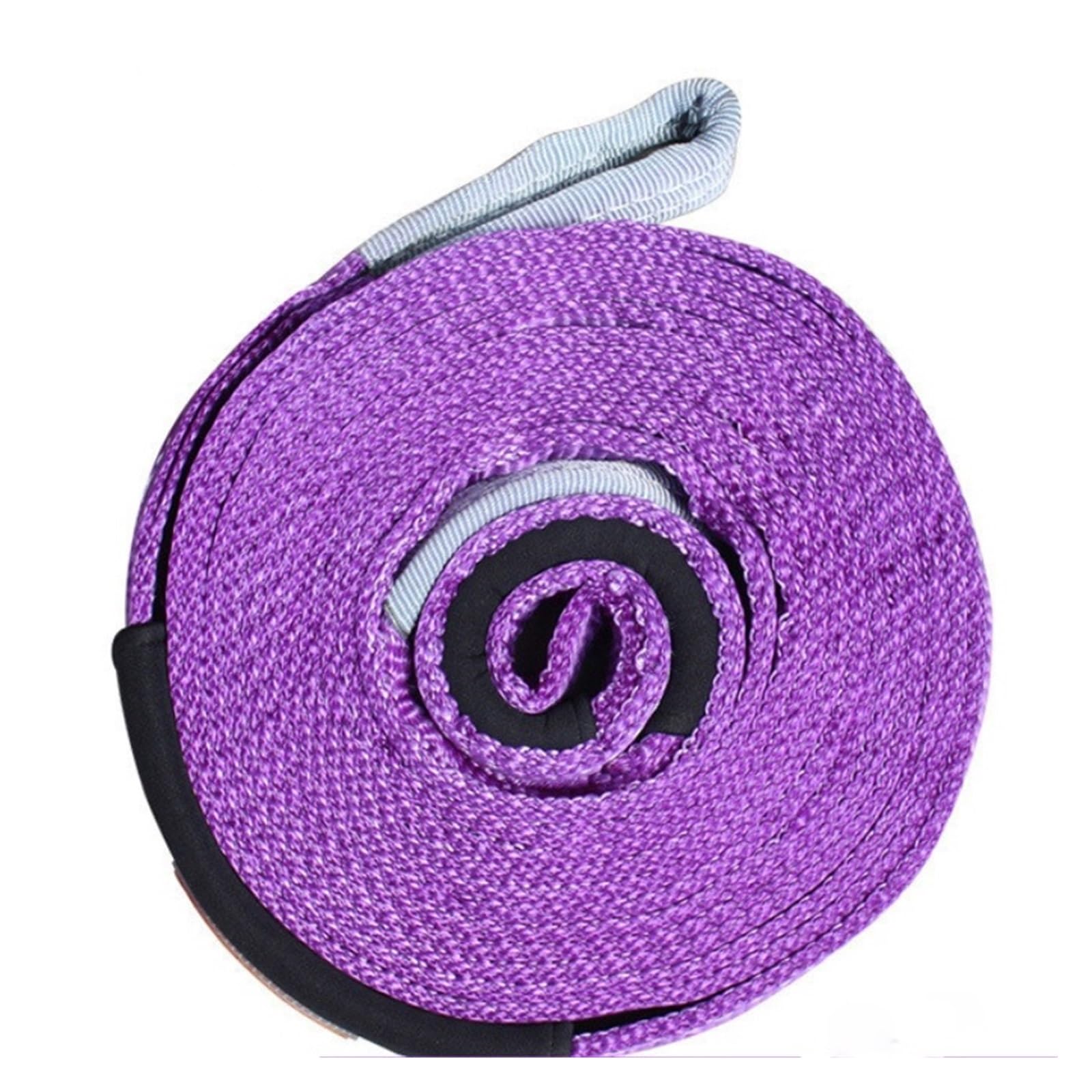 5 m 5 Tonnen Abschleppseil, strapazierfähig, hochfest, Notfall-Abschleppseil, Kabelband mit Haken for PKW-LKW-Anhänger(Purple) von BASSFLY