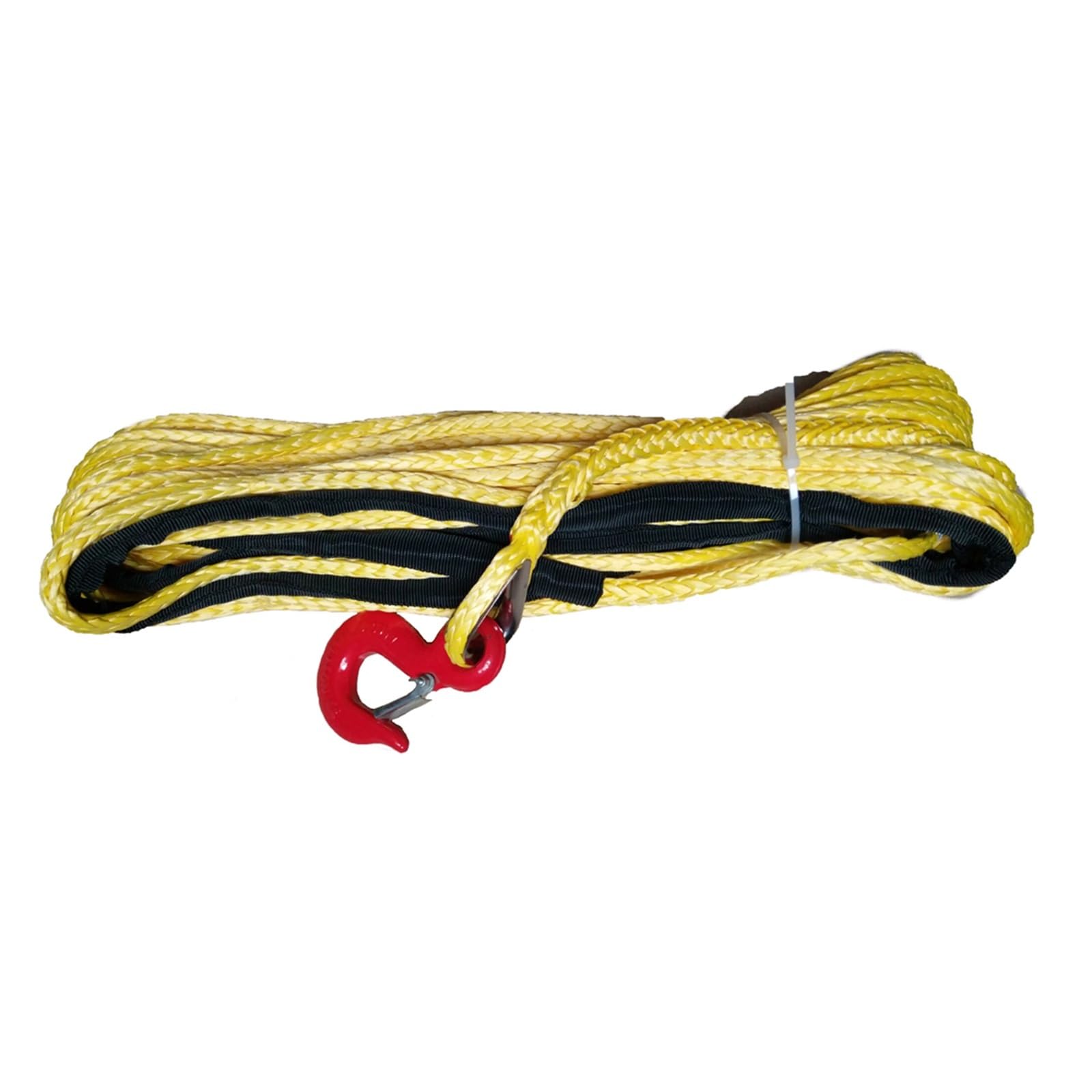 8 mm x 30 m Windenleine aus UHMWPE-Faser mit Haken, graue Farbe for Geländewagen, SUV(Yellow) von BASSFLY