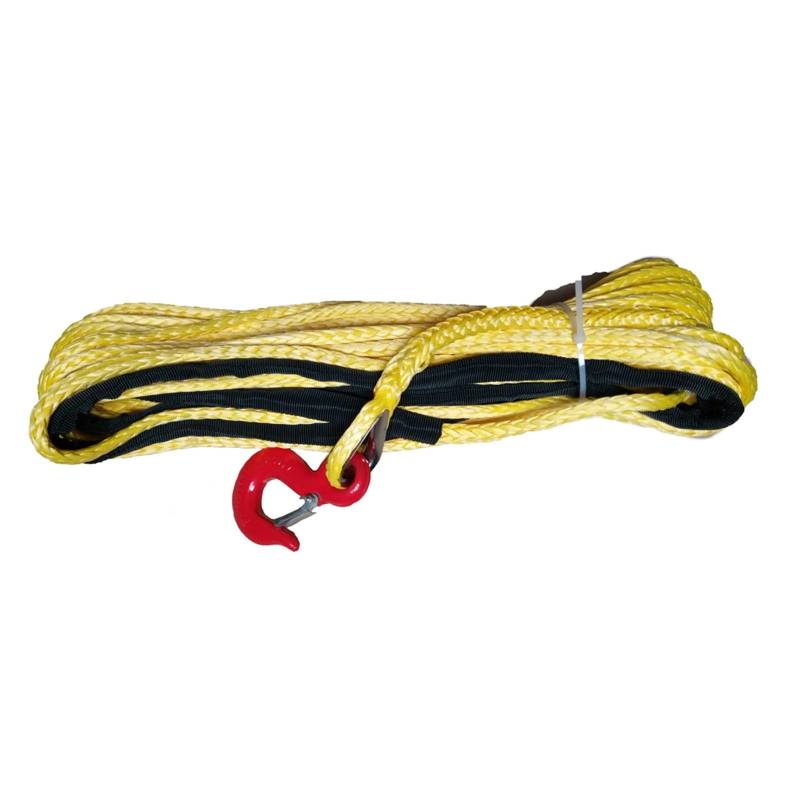 8 mm x 30 m Windenleine aus UHMWPE-Faser mit Haken, graue Farbe for Geländewagen, SUV(Yellow) von BASSFLY