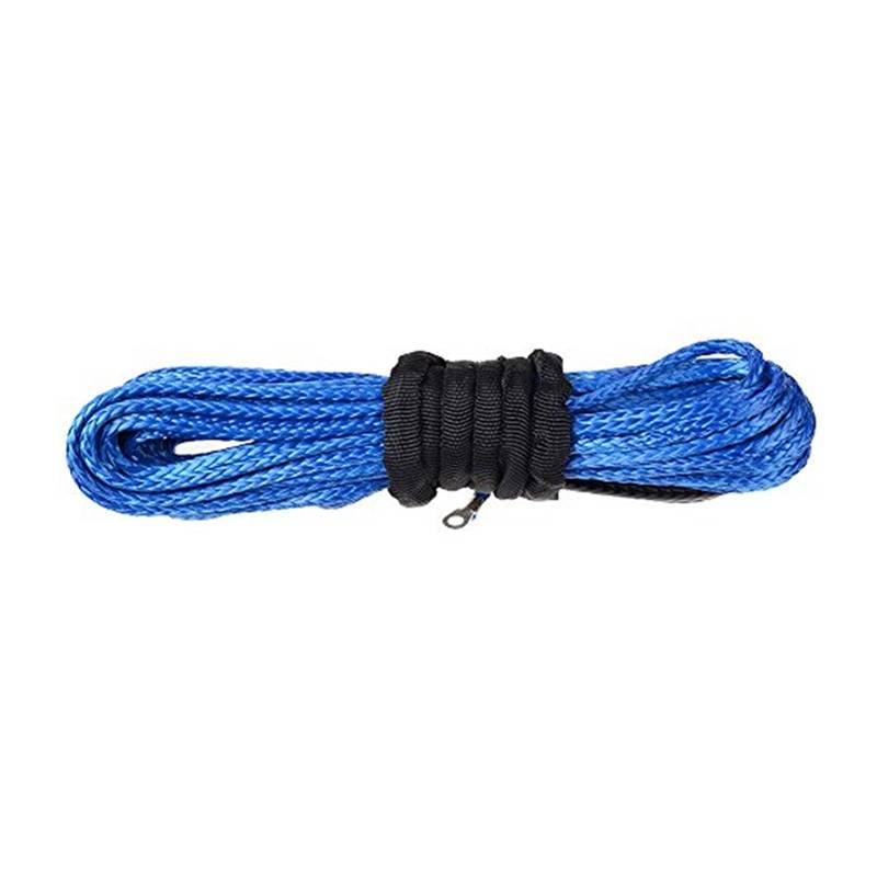 9 mm x 30 m, orange, rot, blau, Synthetisches Windenseil, 17.000 lbs mit Mantel (ATV UTV 4X4 4WD Offroad)(Blue) von BASSFLY
