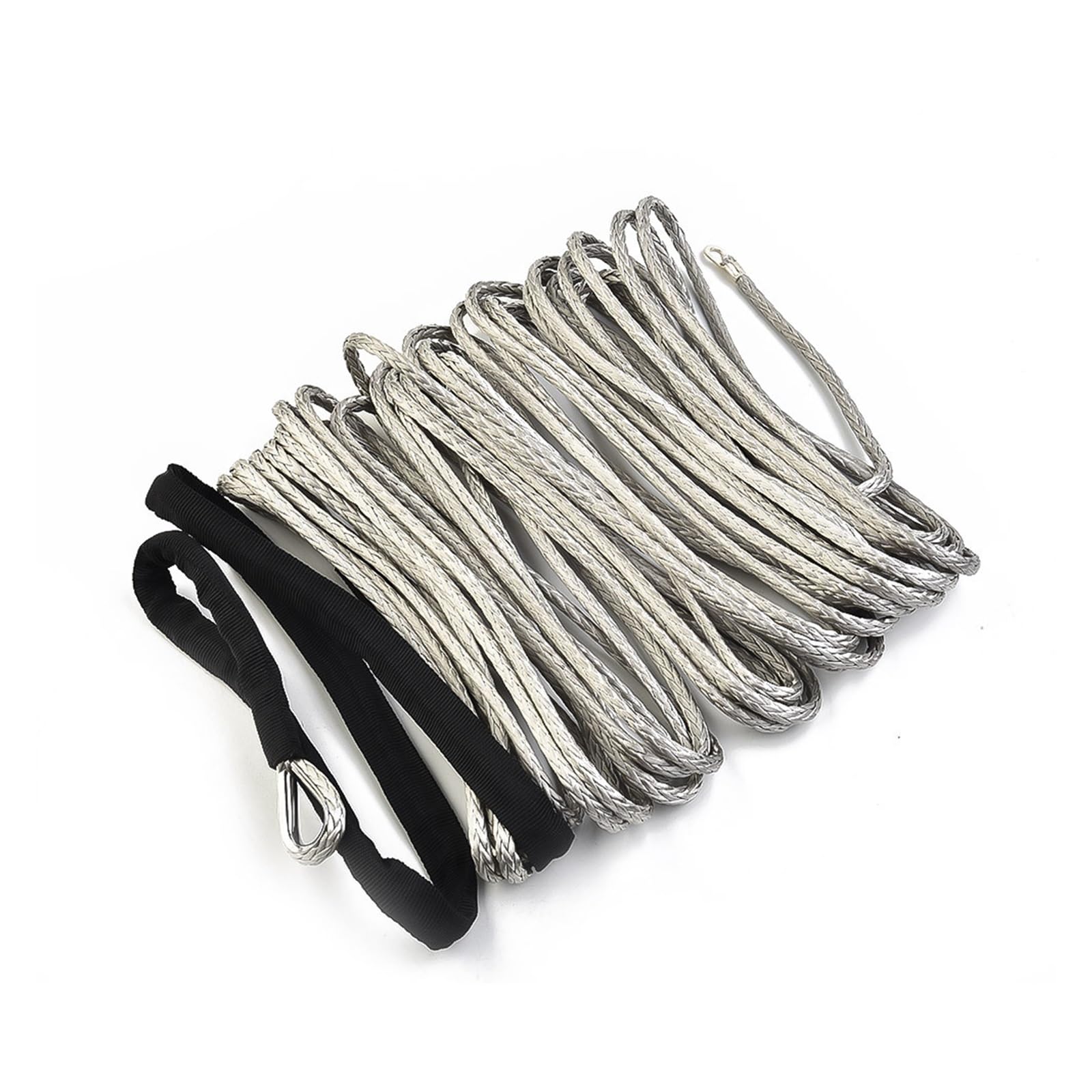 ATV UTV 15 m hochfestes Synthetisches Windenseil, Seil, Abschleppseil mit Mantel, grau, for die meisten Autos, SUV, ATV, Motorrad ATV UTV 15 m hochfestes Synthetisches Windenseil, Seil, Abschleppseil mit Mantel, grau, for die meisten Autos, SUV, ATV, Motorrad von BASSFLY