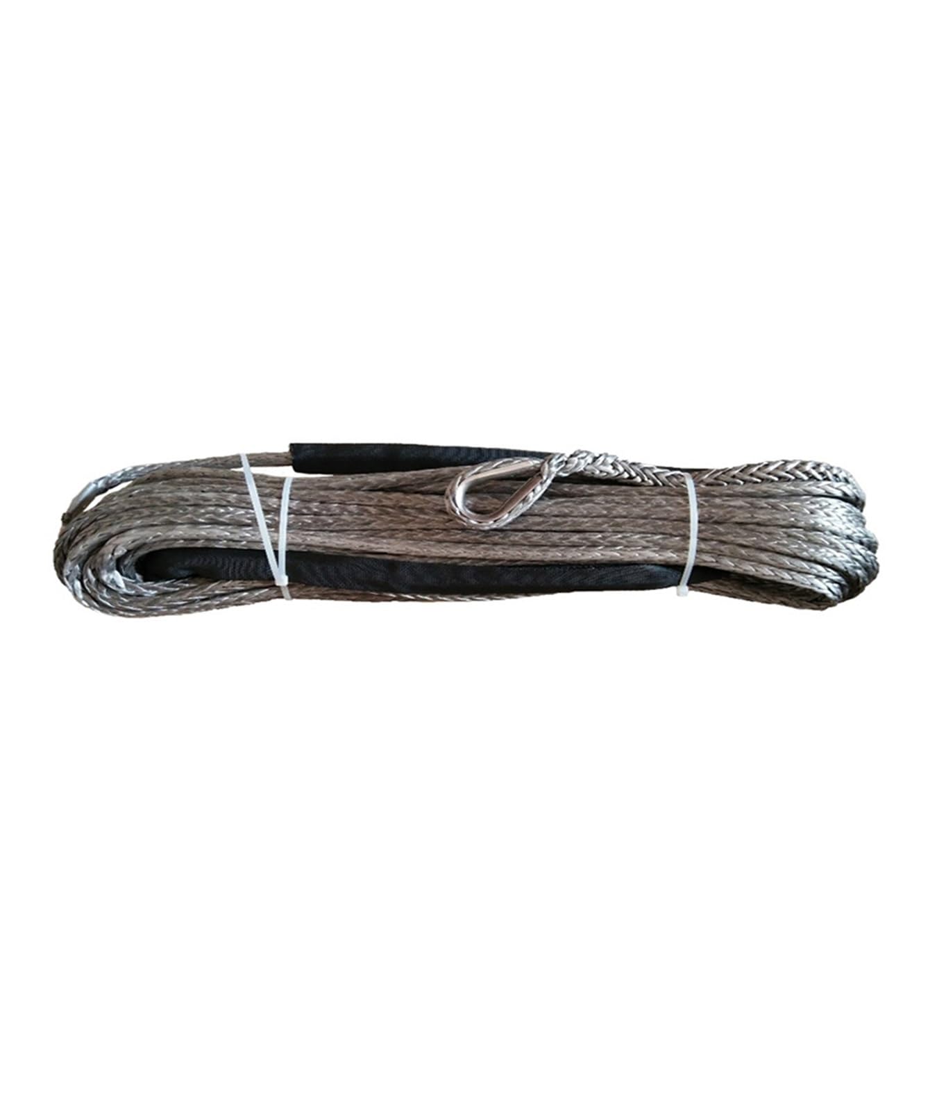 ATV-Windenseil, 10 mm x 30 m, Synthetisches Auto-Abschleppseil, Bergungskabel, Off-Road, 4 x 4(Grey) von BASSFLY