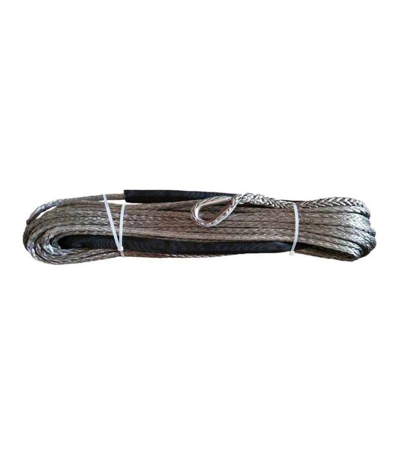 ATV-Windenseil, 10 mm x 30 m, Synthetisches Auto-Abschleppseil, Bergungskabel, Off-Road, 4 x 4(Grey) von BASSFLY