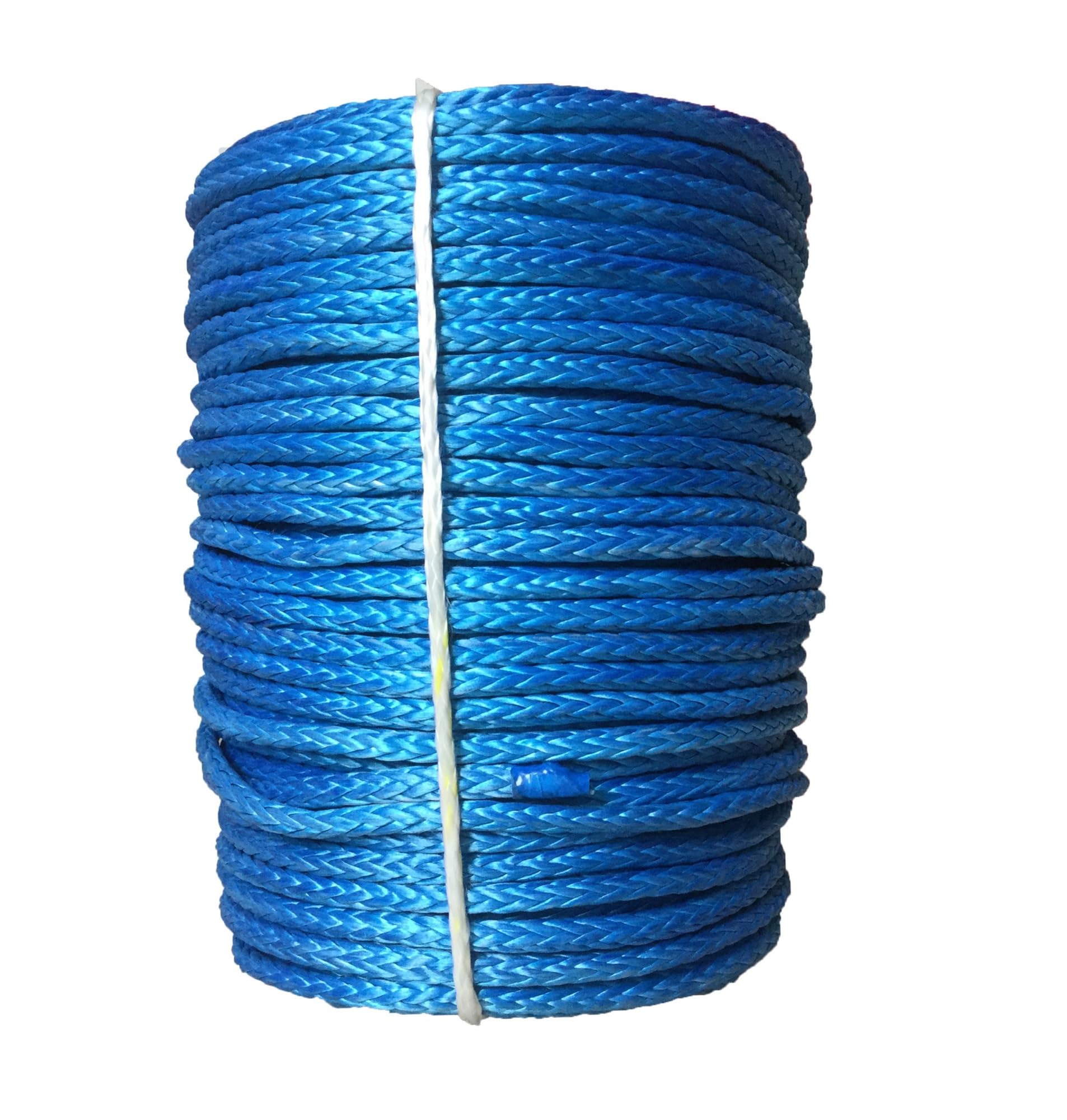 ATV-Windenseil, 12 mm x 80 m, Plasma-Seil, UHMWPE-Synthetik-Windenseil for Geländewagen, ATV, UTV, SUV(Blue) von BASSFLY