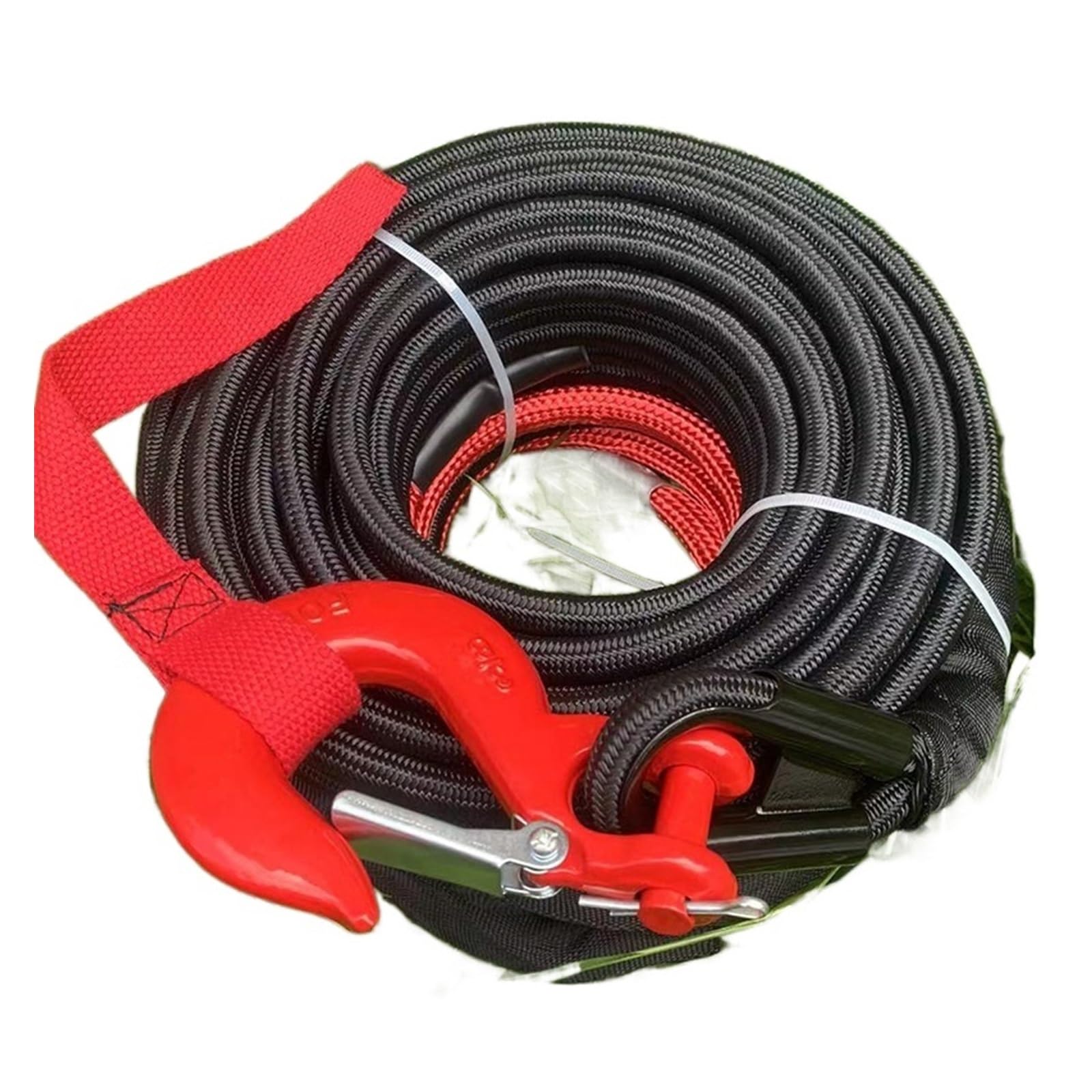 Abschleppseil 10 mm x 25 m Windenseil 9,5 Tonnen for SUV-Selbsthilfe Superhochmolekulares Seil Abschlepphaken Streamer Doppelwindenseil(1/2") von BASSFLY