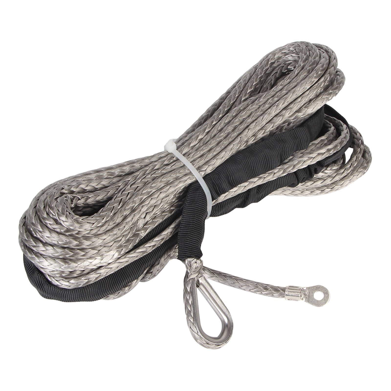 Abschleppseil Windenkabel, 1/4'' 50FT/15m Kunstfaserschnur 7700Lbs for ATV UTV Off-Road(Gris) von BASSFLY