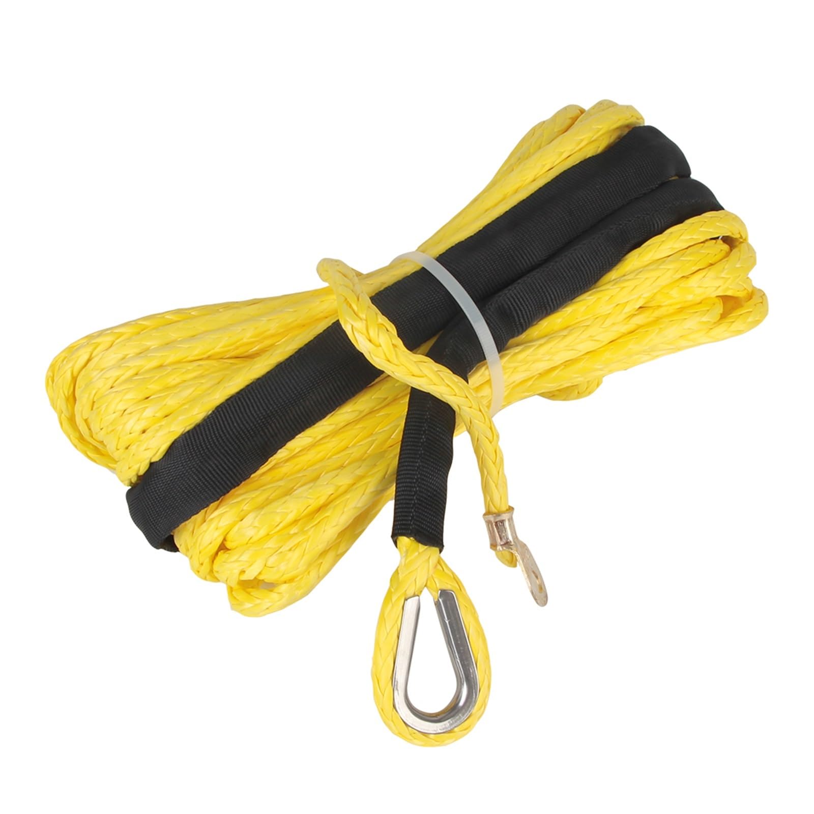 Abschleppseil Windenkabel, 1/4'' 50FT/15m Kunstfaserschnur 7700Lbs for ATV UTV Off-Road(Yellow) von BASSFLY