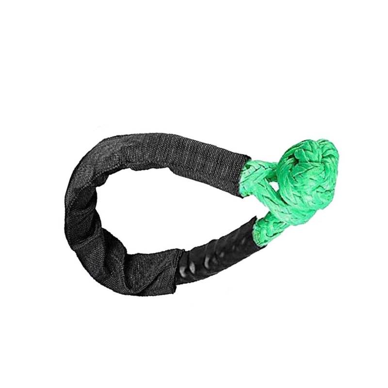 Abschleppseil mit weichem Schäkel, weichem Schäkel, Synthetisches Bergungsseil for die Straße, 38.000 Pfund, Synthetisches weiches Schäkelseil mit zusätzlichen Ärmeln for SUV(Green) von BASSFLY