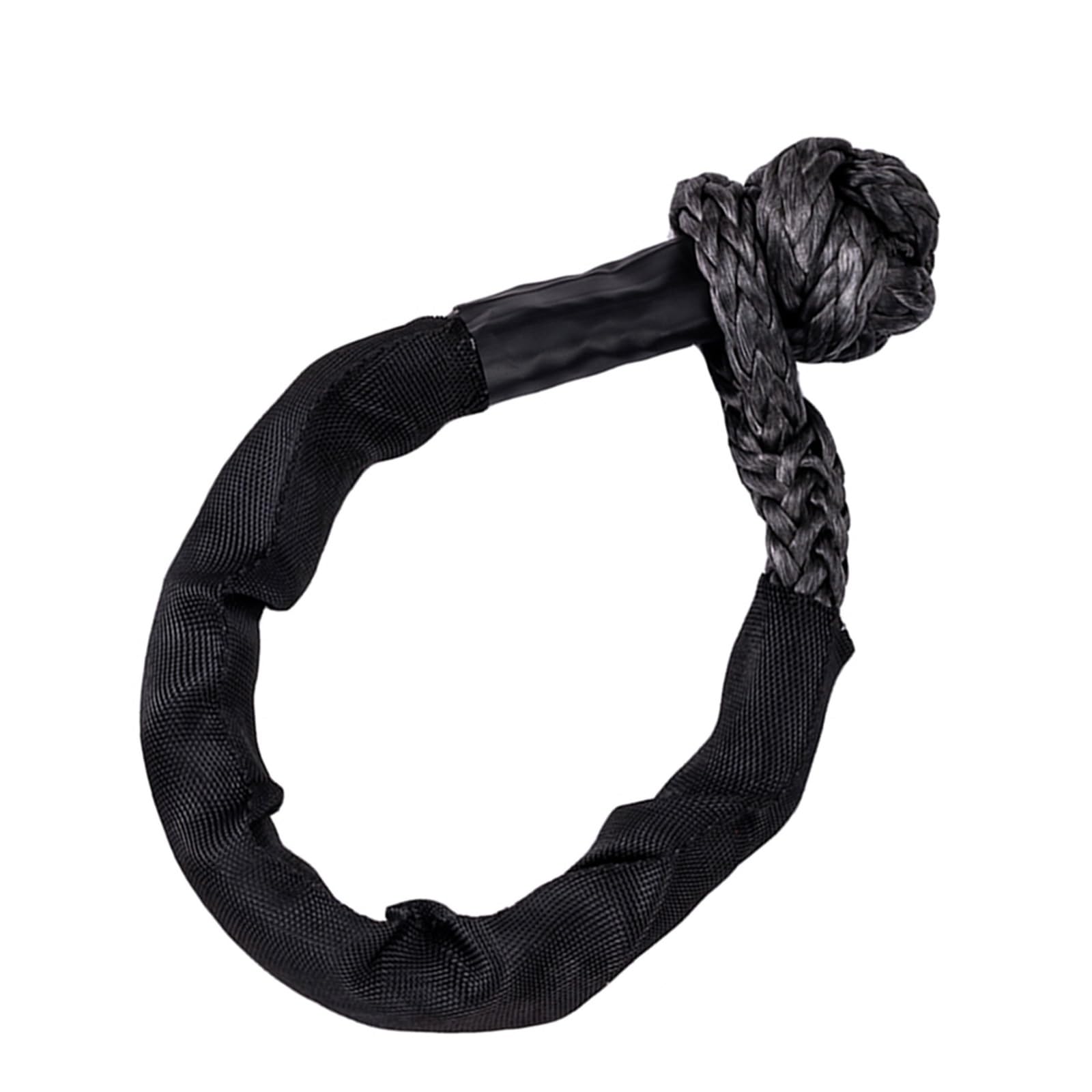 Bester Sport-Softschäkel 12 mm x 60 cm (1 Stück) – 40.000 Pfund. Max. Robustes Erholungsseil mit weichem Schäkel und Ärmeln for SUV-ATV(12mmx60cm Black) von BASSFLY