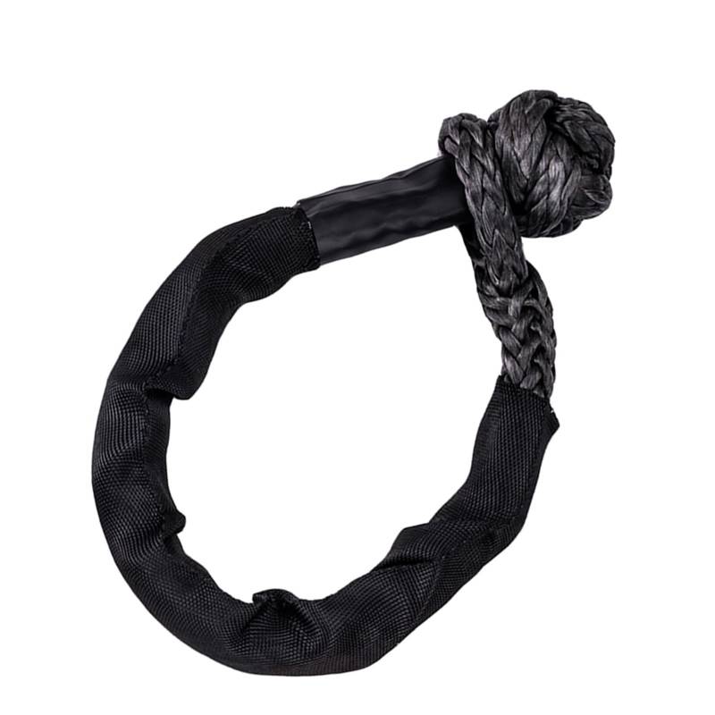 Bester Sport-Softschäkel 12 mm x 60 cm (1 Stück) – 40.000 Pfund. Max. Robustes Erholungsseil mit weichem Schäkel und Ärmeln for SUV-ATV(12mmx60cm Black) von BASSFLY