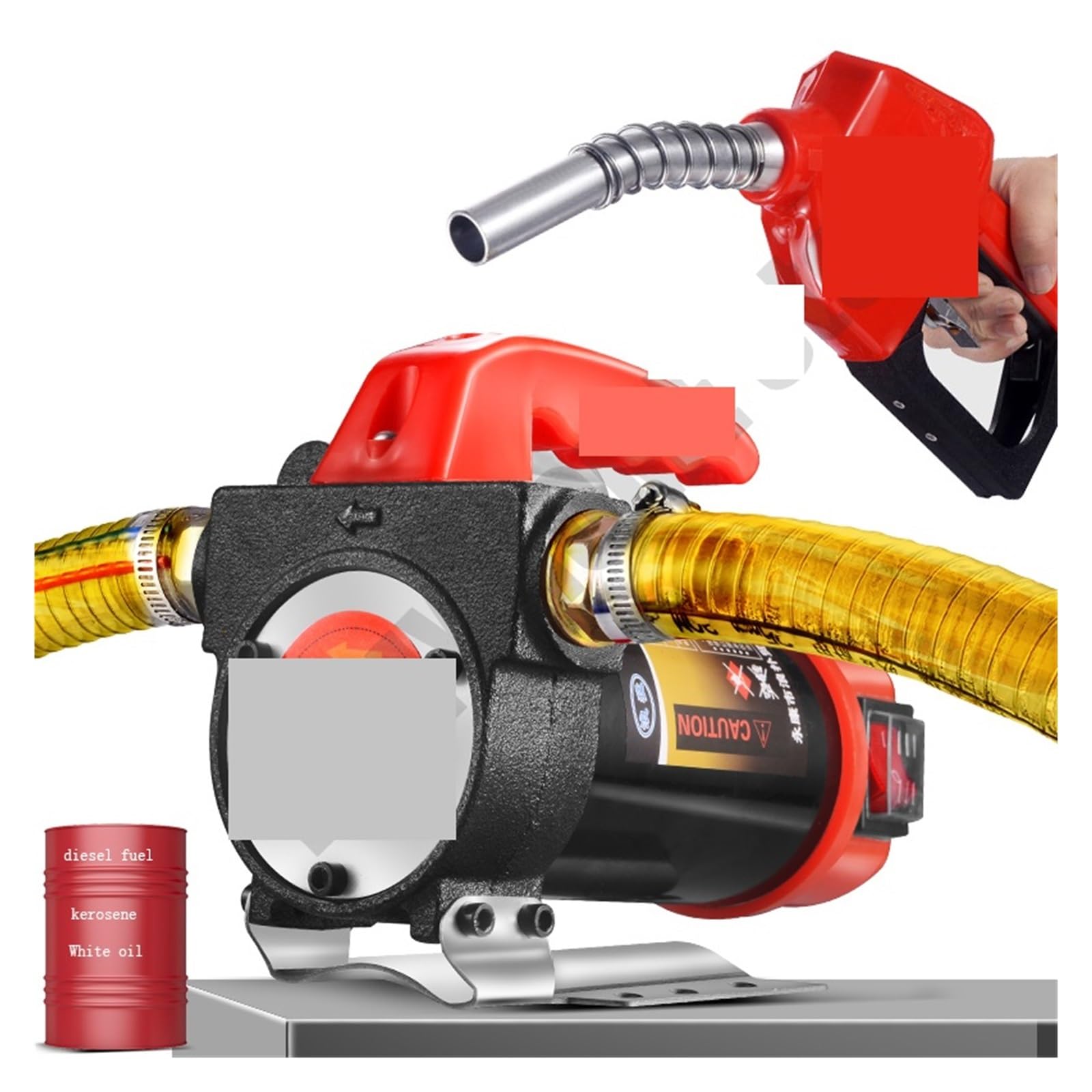 Elektrische Kraftstoffförderpumpe 12 V/24 V/220, 12 GPM, praktischer öl-Kraftstoffspender, automatischer Start-Stopp for/Kerosin/Öl für Diesel-Kerosin-Transformatoröl(Set meal 9) von BASSFLY