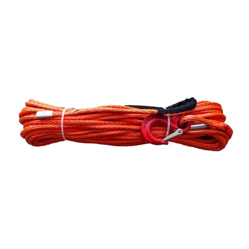 Synthetisches Windenleinen-Kabelseil, Synthetisches Windenseil 3/8 Zoll 100 Fuß Offroad 4WD UHMWPE-Seil (Orange, Gelb, Schwarz)(Orange) von BASSFLY