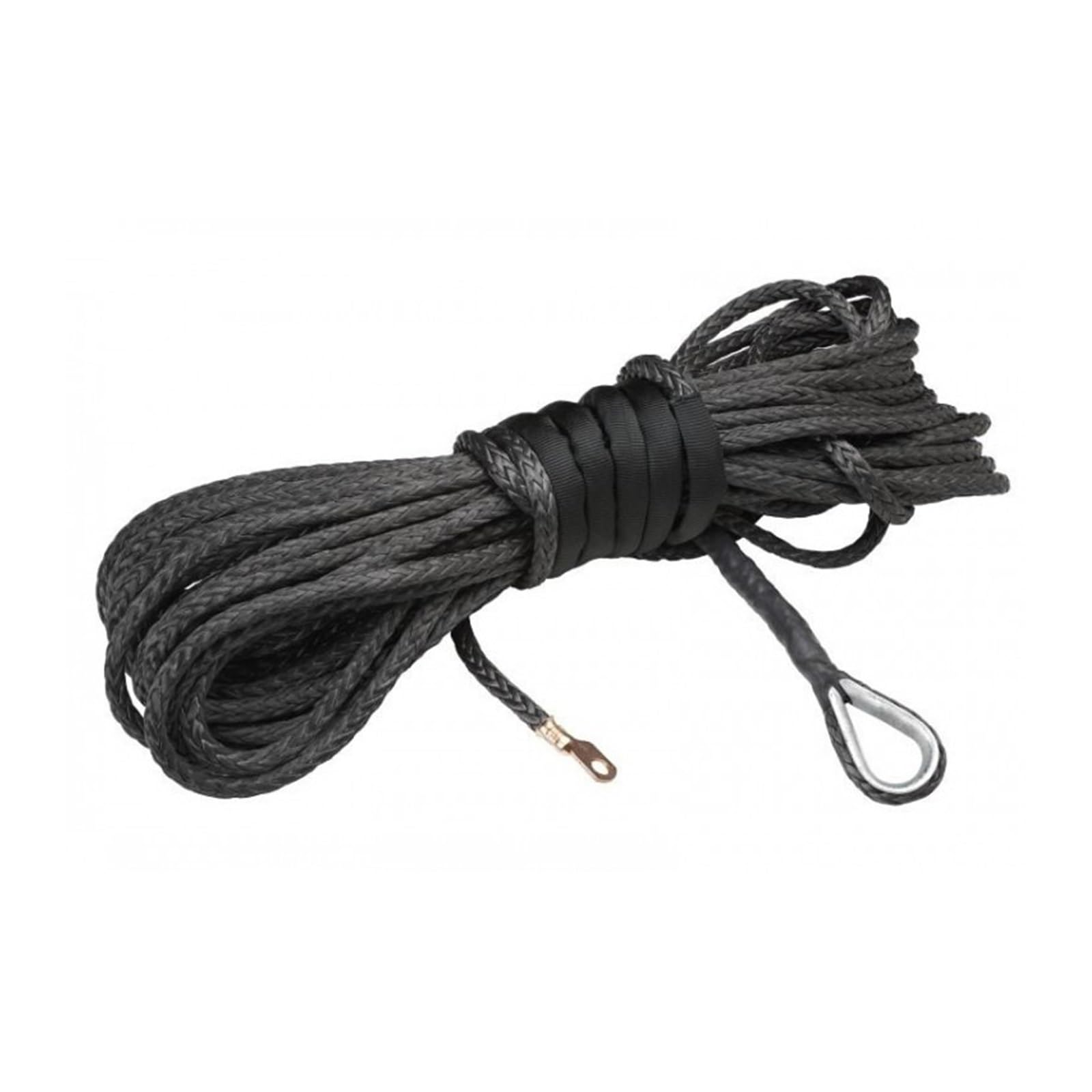 Synthetisches Windenseil, Kabelseil, 10 mm x 30 m, Windenseil, Schleppleine for Allrad/Offroad-Recovery/ATV(Noir) von BASSFLY
