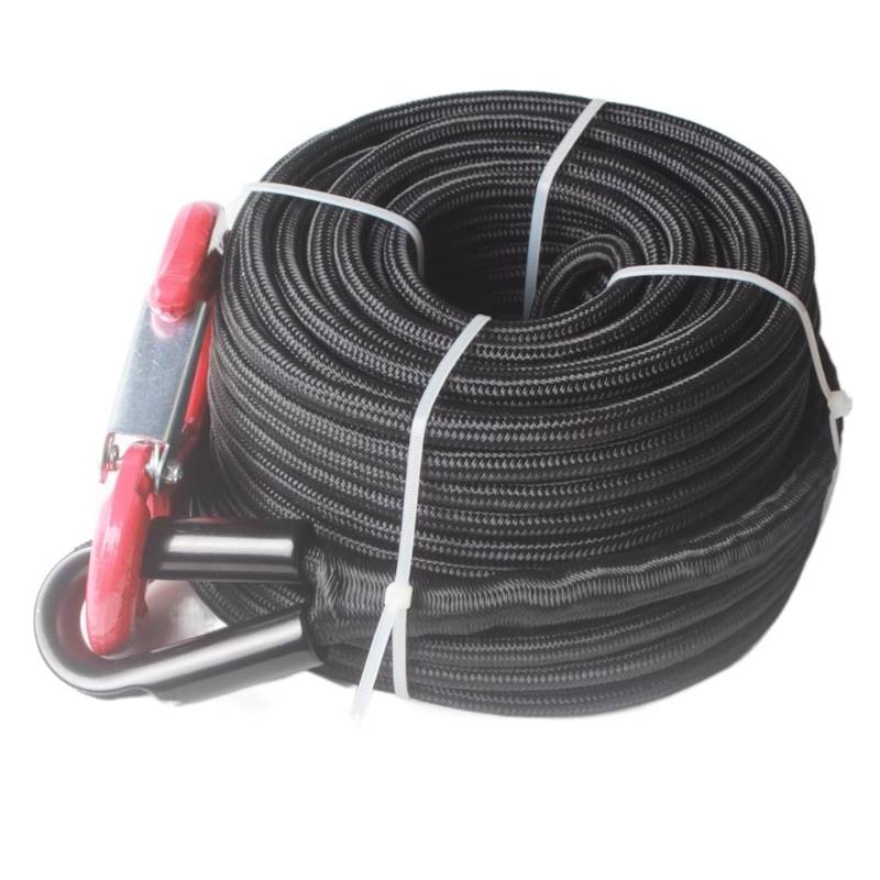 Synthetisches Windenseil, Kabelseil, 12 mm x 30 m, UHMWPE-Kern mit Polyestermantel, Synthetisches Windenschleppseil, doppelt geflochten von BASSFLY