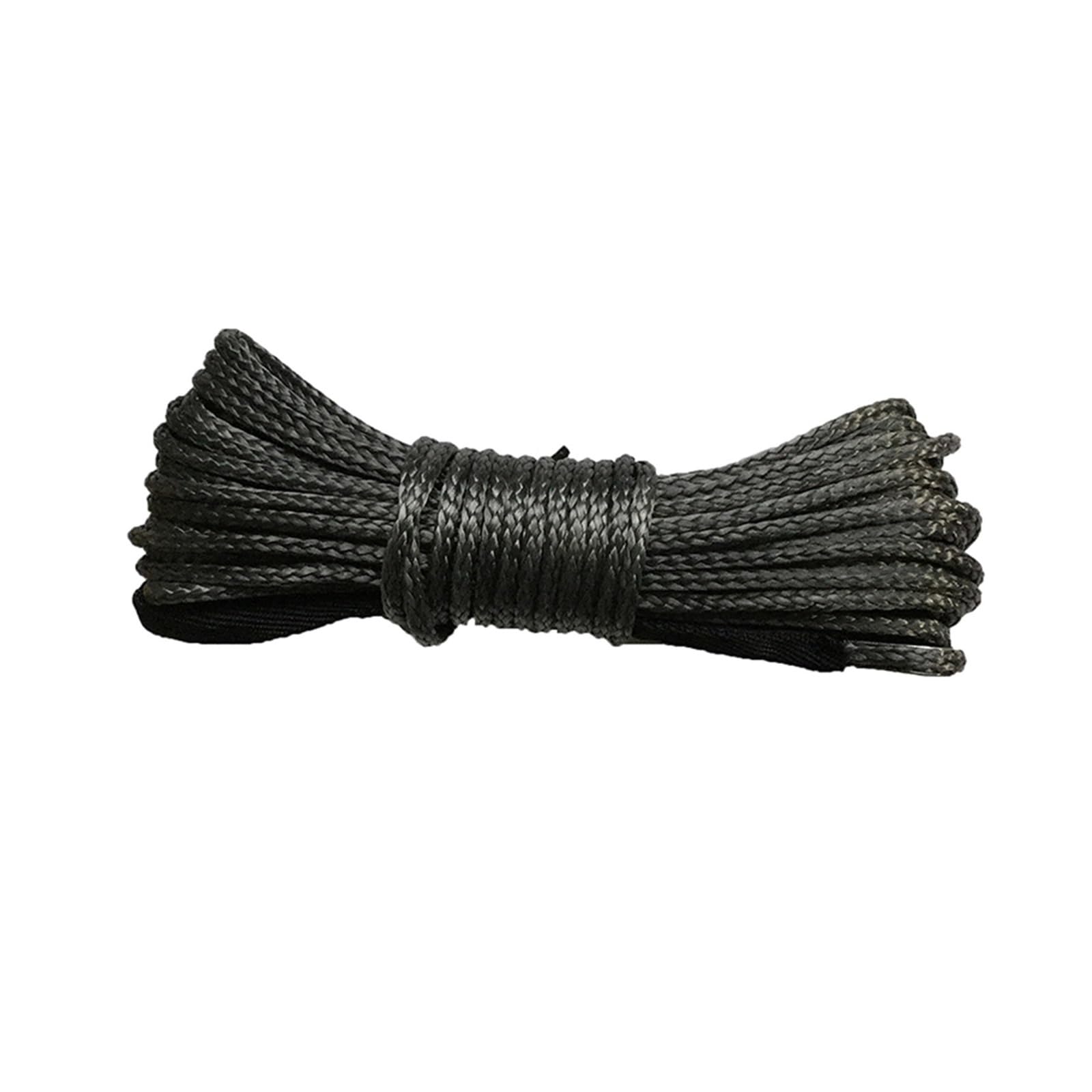 Synthetisches Windenseil, Seil, 6 mm x 15 m, Synthetisches Zugwindenseil, UHMWPE, 12-strängiges Bergungskabel(Noir) von BASSFLY