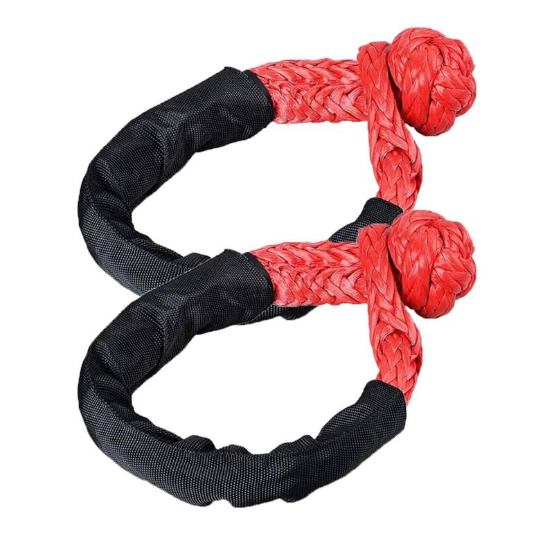 Weiche Schäkel 4x4 Bergung Off Road Winde Seil Synthetische Dynamische Kabel Heavy Duty Schäkel Auto Abschleppgurt Anhänger Zubehör ATV(2pcs) von BASSFLY