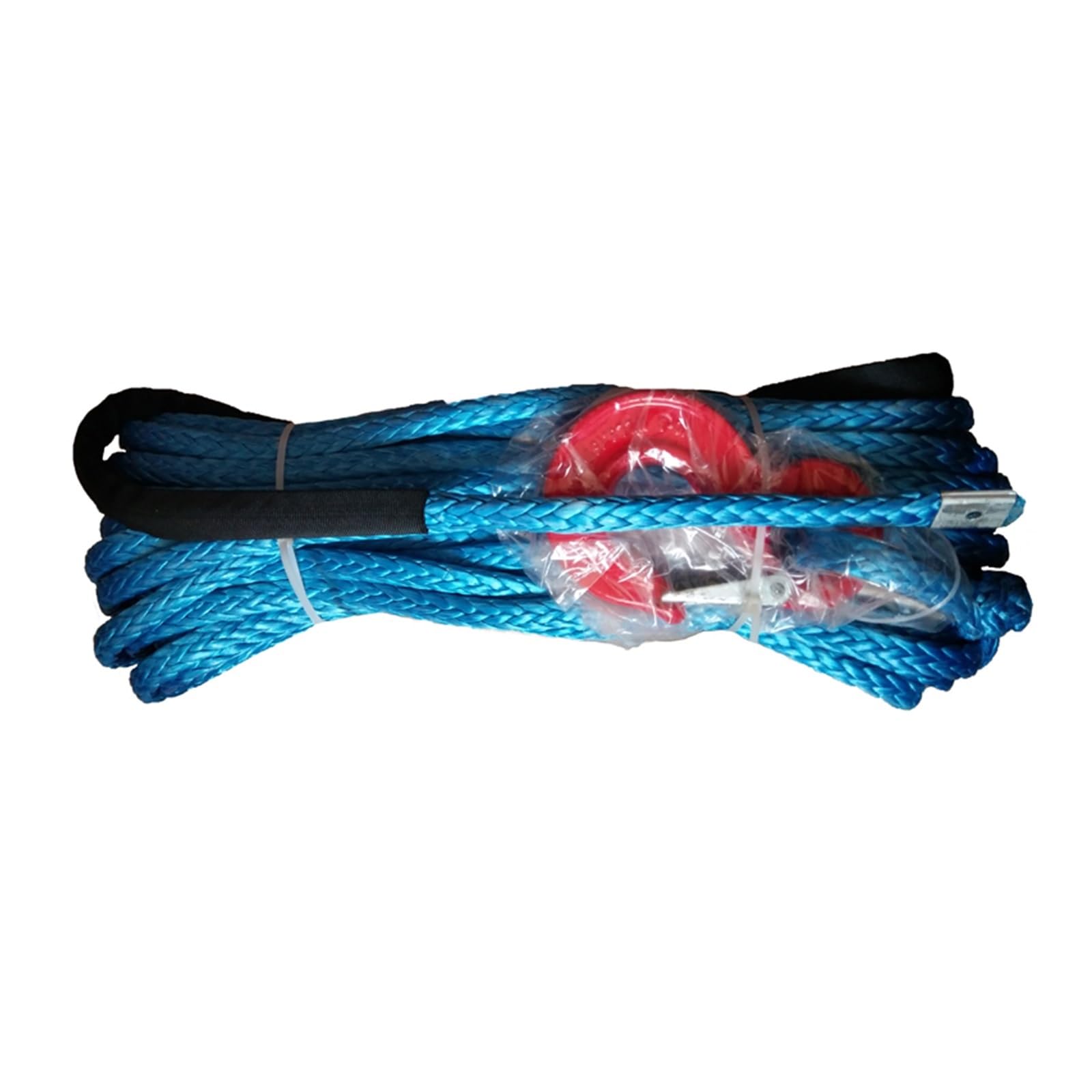 Windenleine UHMWPE-Seil, 10 mm * 28 m synthetische Windenleine/UHMWPE-Seil mit WLL 2T-Haken(Blue) von BASSFLY