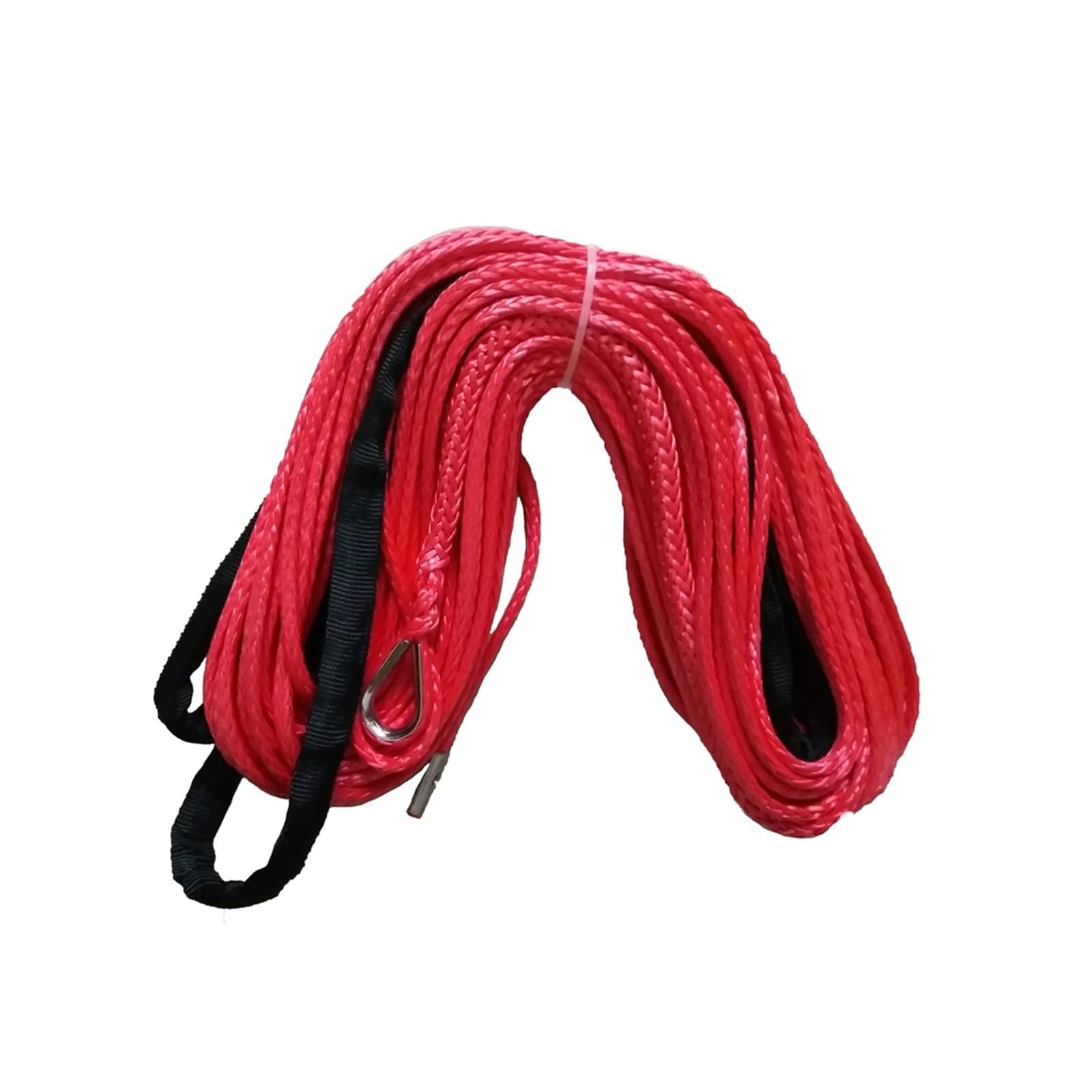 Windenseil, 9 mm x 30 m, Synthetisches Windenseil, Seil, 17.000 lbs, mit Mantel (ATV UTV 4X4 4WD Offroad)(Rood) von BASSFLY