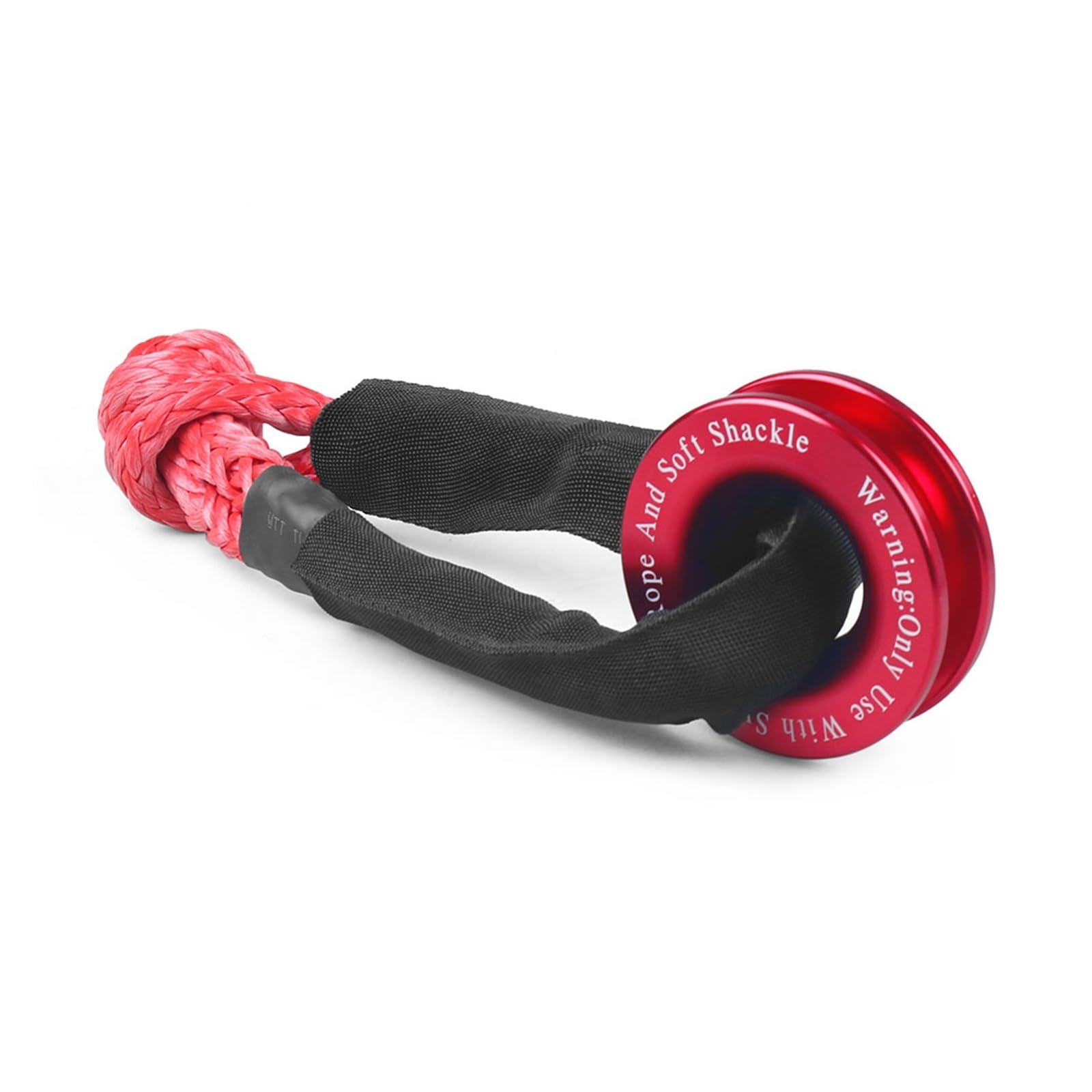 Windenseil, synthetischer weicher Schäkel + Bergungsring-Set, robuste Schäkel mit Schutzhülle, 41.000 lbs for die Bergung von LKW-Fahrzeugen(RED Ring with Rope) von BASSFLY