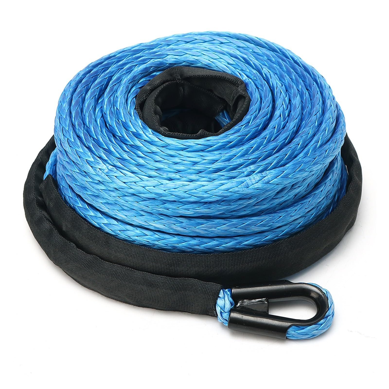 Windenseil-Kabelsatz, 10 mm x 30 m, mit Aluminium-Hawse-Seilführung, ATV-Windensatz, blaues Synthetisches Windenseil Windenseil-Kabelsatz, 10 mm x 30 m, mit Aluminium-Hawse-Seilführung, ATV-Windensatz, blaues Synthetisches Windenseil von BASSFLY