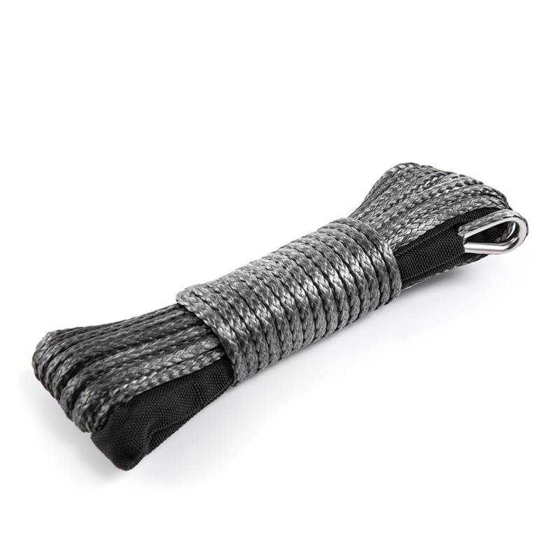 Windenseil Schnurleitungskabel mit Mantel Graues Synthetisches Abschleppseil 15 m 7700LBs Autowasch-Wartungsschnur for ATV UTV Off-Road von BASSFLY