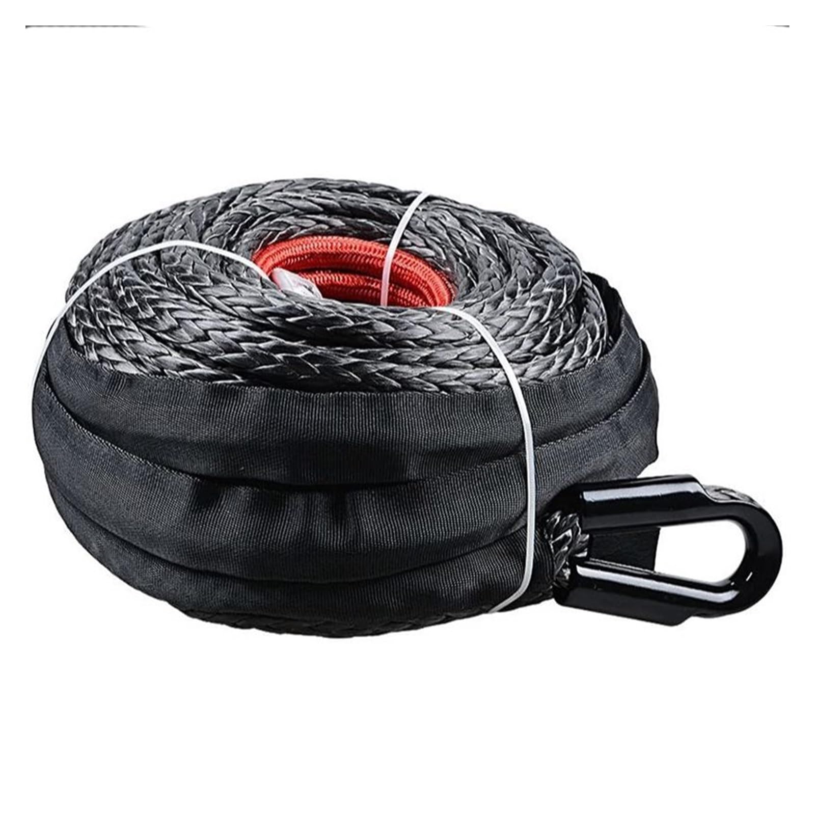 Windenseil-Schnurlinie, Kabel mit Mantel, graues Synthetisches Abschleppseil, 29 m, 12.000 lbs, Autowasch-Wartungsschnur for ATV, UTV, Geländewagen(9.5mmx26M) von BASSFLY