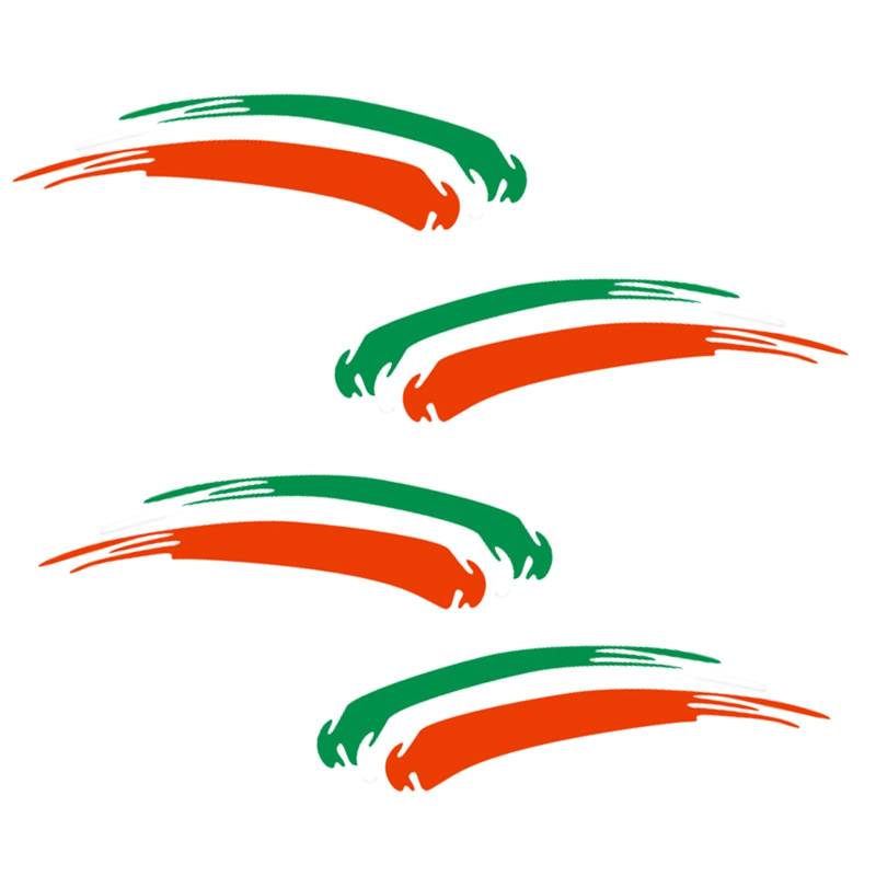 2 Paar Deko-Aufkleber mit italienischer Flagge, für Auto oder Motorrad, Fahrrad oder Scooter, 2 Paar von BASTOUR