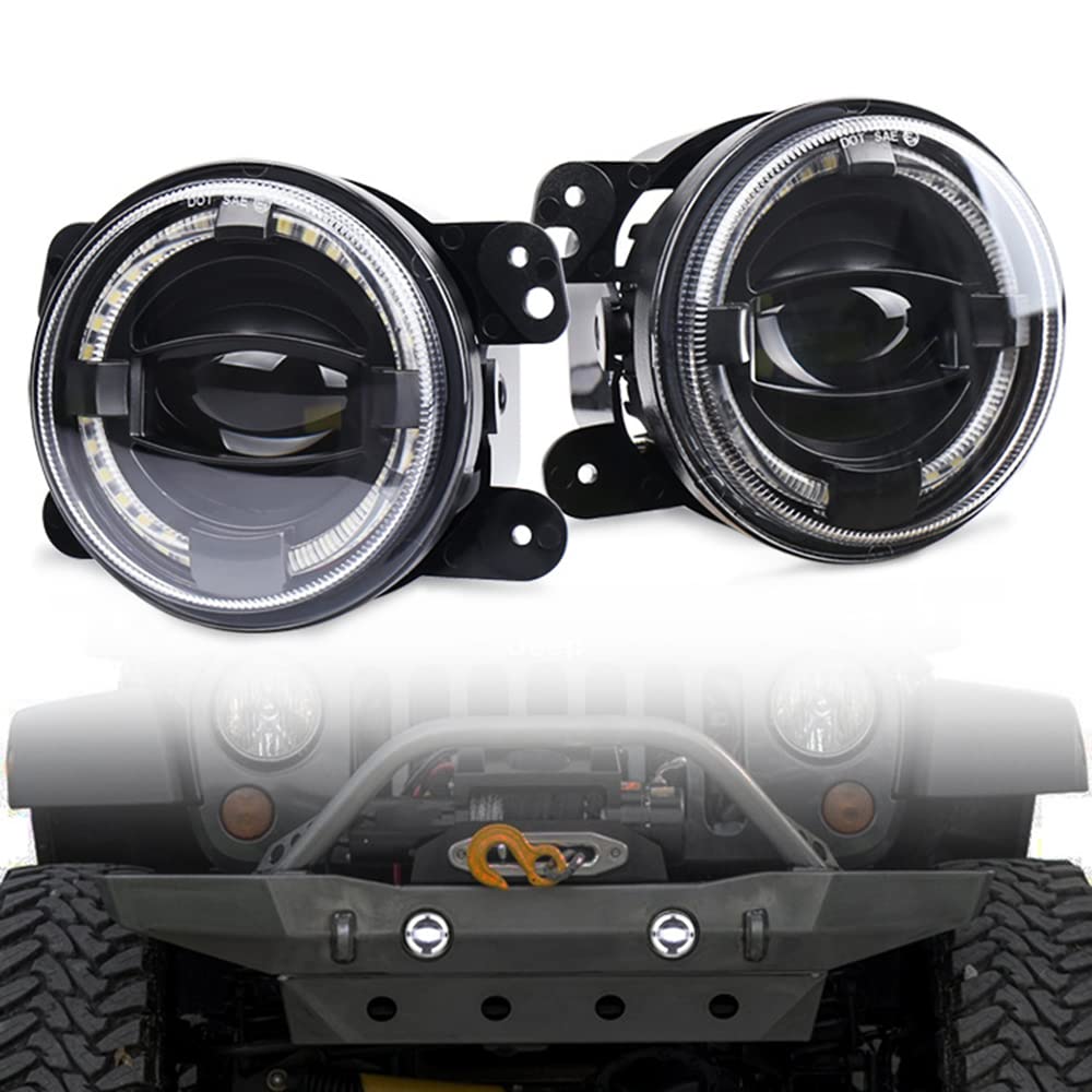 BATLAM 4 Zoll Nebelscheinwerfer Frontstoßstange Licht Fahren Offroad Für Jeep Wrangler JK Unlimited JK 07-18 2 Stück von BATLAM