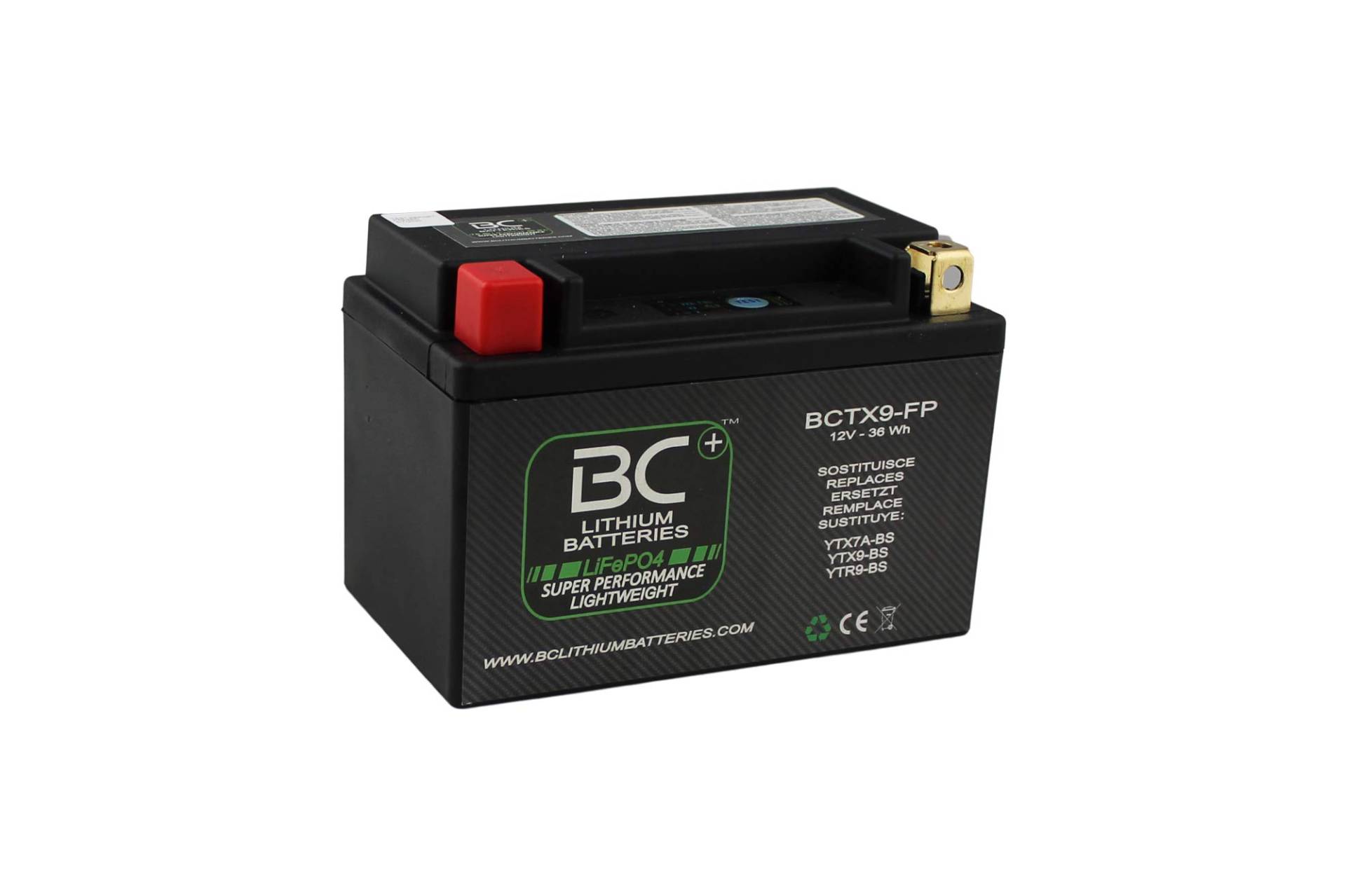 BC Lithiumbatterien BCTX9-FP LiFePO4 Lithium Motorradbatterie von BATTERY CONTROLLER