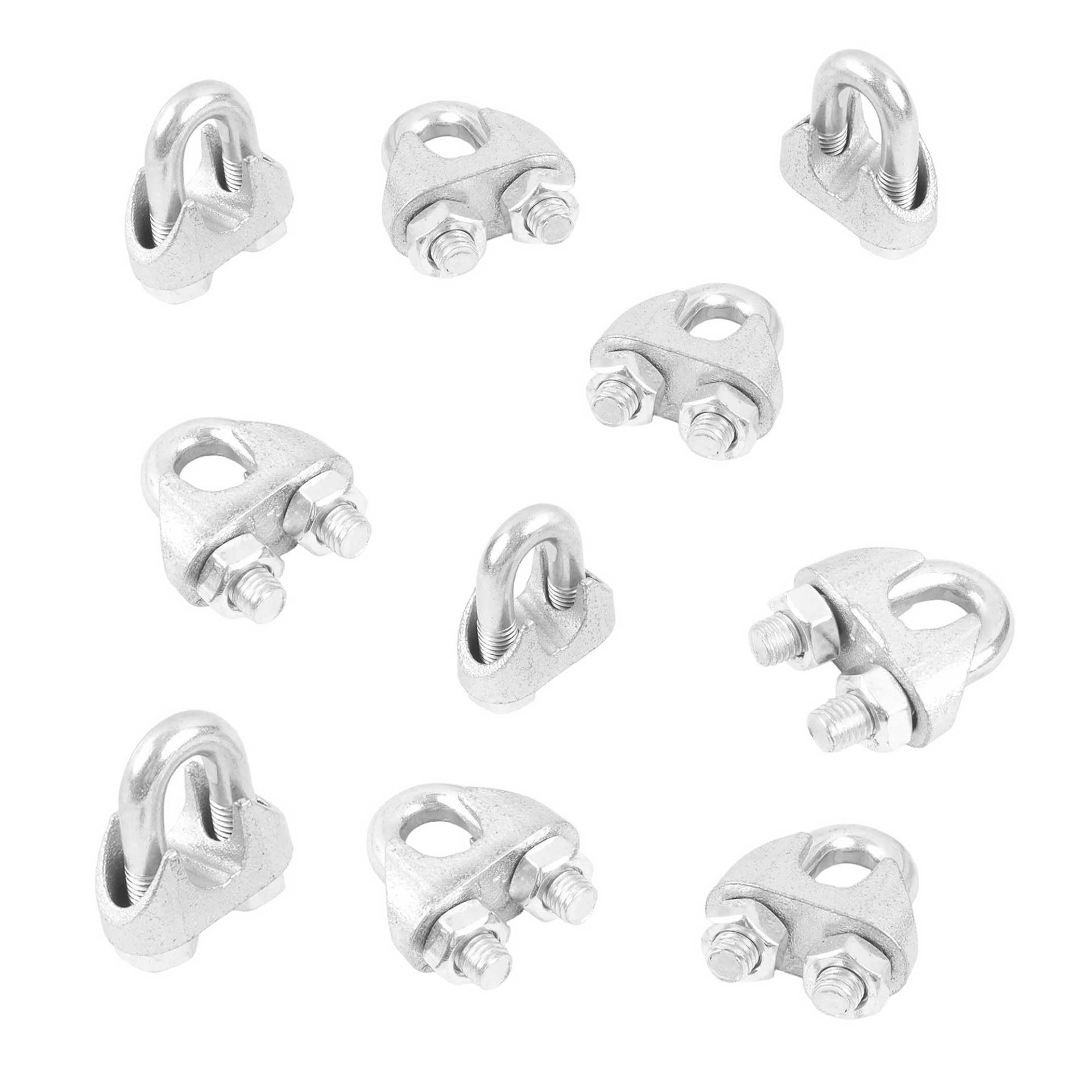 BAUSTER® 10 x Seilklemme 12/13 mm Verschiedene Größen, alle Arten von Seilen, Bügelklemme, Drahtseilklemme verzinkt Drahtseilklemme Stahldrahtseil, Seilsicherheit von BAUSTER