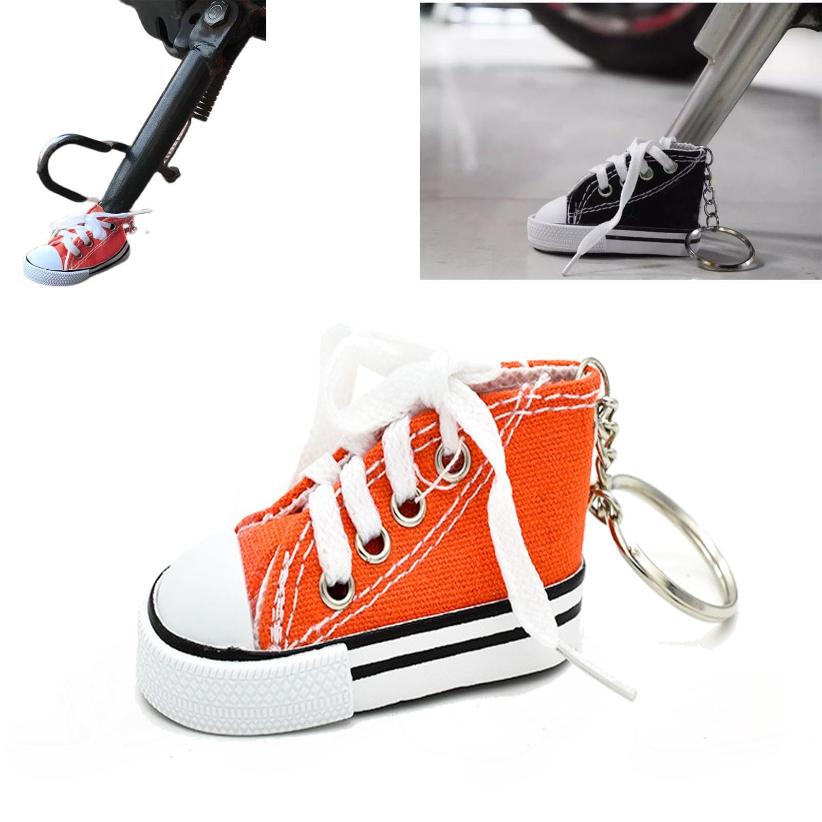 BAWUTZ Niedlicher Mini-Segeltuch-Schuh-Seitenständer, Fahrrad-Moto-Kickstand-Ständer,Personalisierte Moto-Fußstütze,Motorrad-Zubehör, Motorrad-Ständer-Schuh (Orange,1PC) von BAWUTZ
