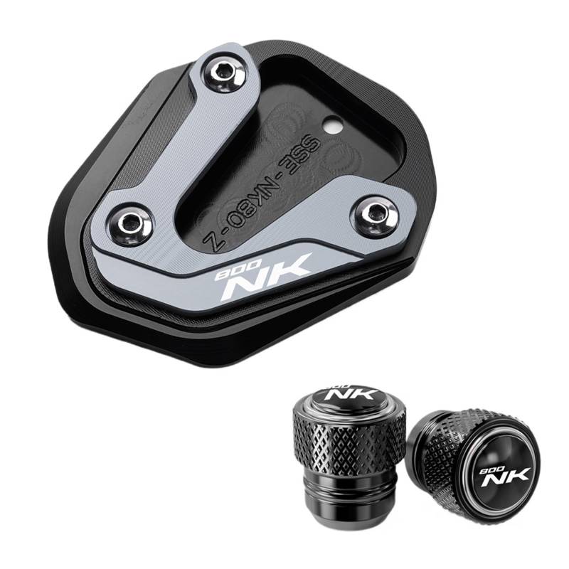 Kickstand Erweiterungsplatte Für CF 800NK NK800 800 NK 2023 2024 CNC Motorrad Seitenständer Fußverlängerung Pad Ständer Vergrößerungsplatte Reifenventilkappen von BAXPEVM
