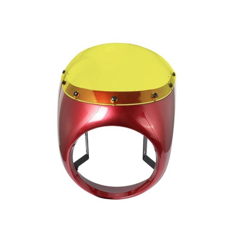Windschutzscheibe Für Universal 7 Zoll/16,5~18 cm Scheinwerfer Windschutzscheibe Motorrad Rot/Weiß Front Scheinwerfer Verkleidung Windschutzscheibe von BAXPEVM