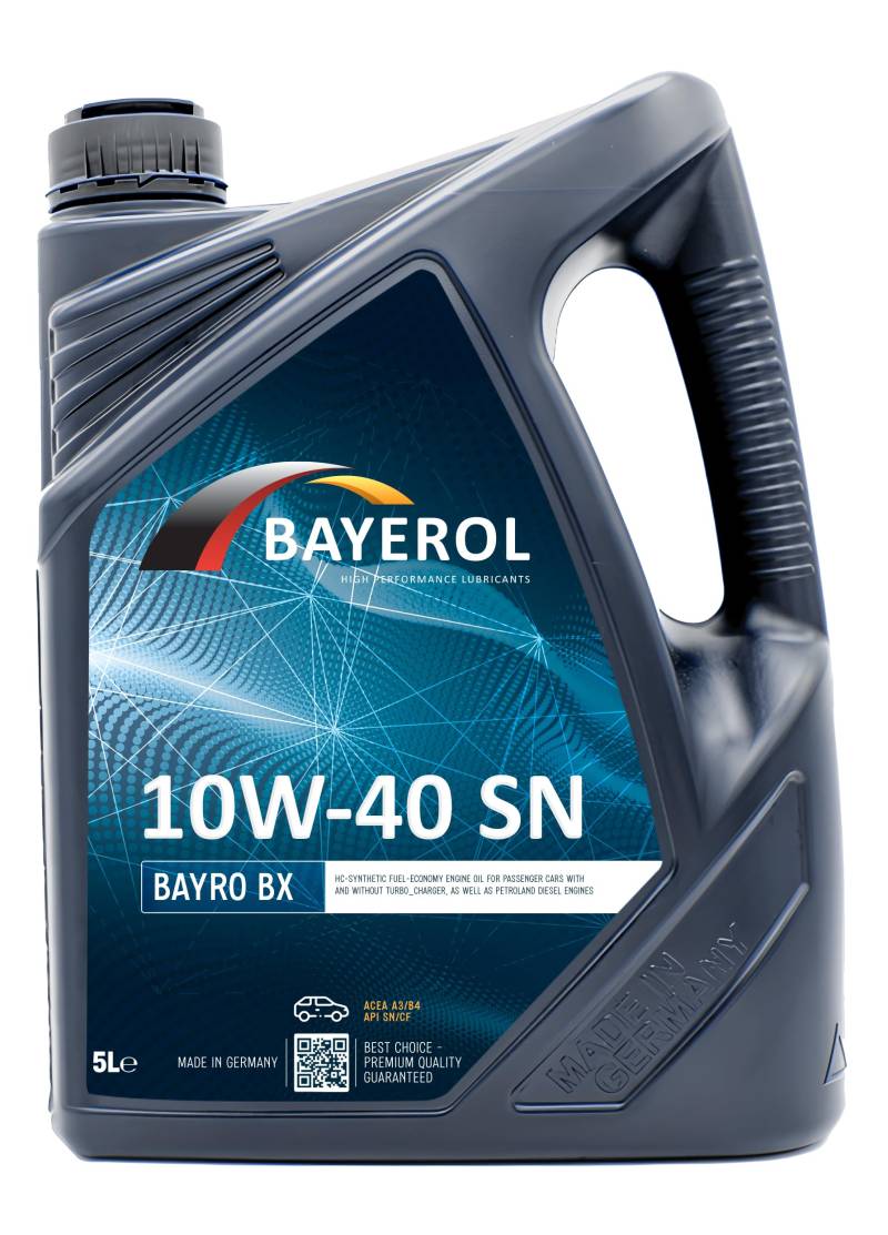 BAYEROL BAYRO BX 10W-40 SN Teilsynthetisches Motorenöl, 5L, für PKW mit und ohne Turbo von BAYERO
