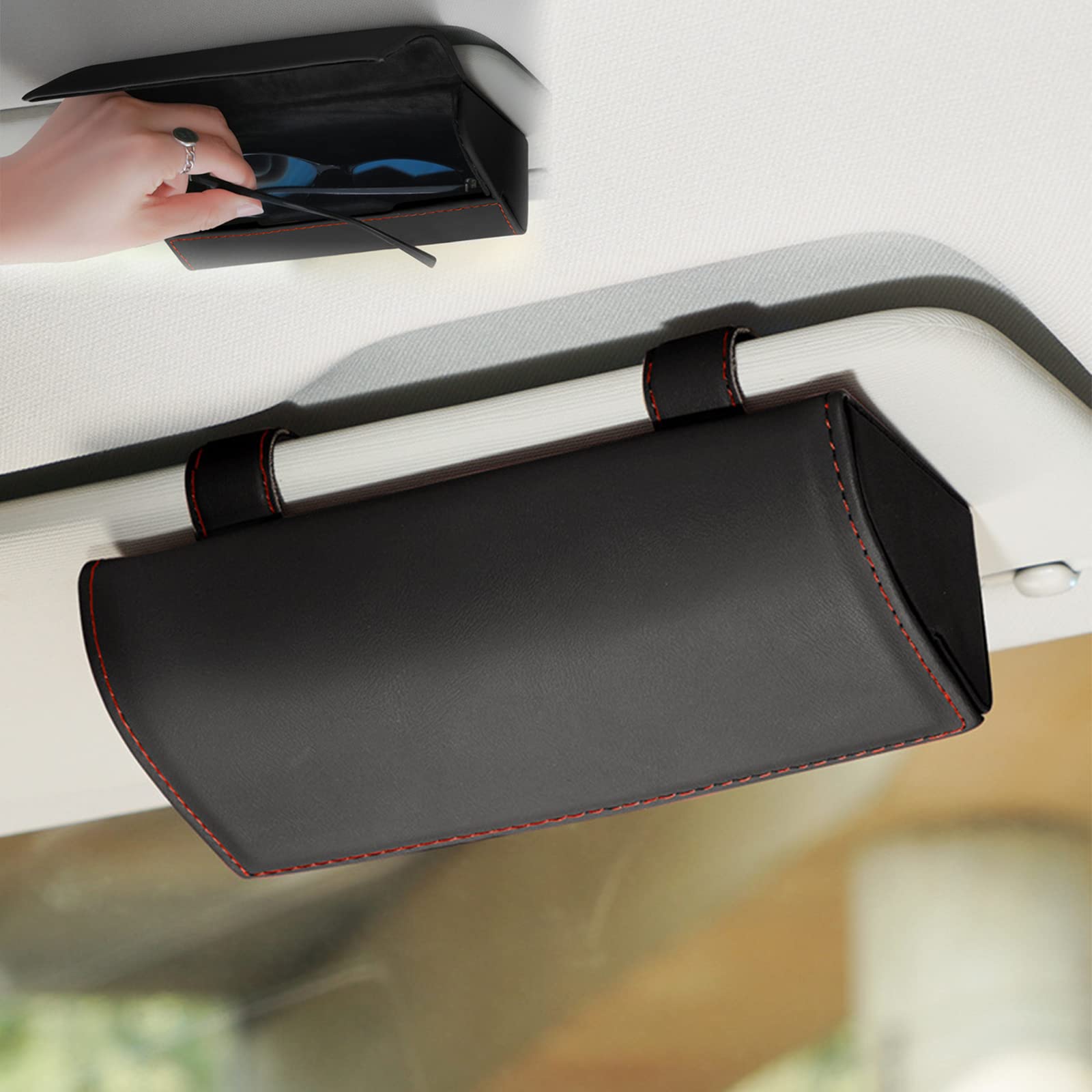 BAYINBROOK Auto Brillenhalter für Auto Sonnenblende Brillenetui Auto, Sonnenbrillen Etui Auto Sonnenbrillenhalter Auto Sonnenbrillenhalterung Brillen Aufbewahrungsbox für Auto Sonnenblende (Schwarz) BAYINBROOK Auto Brillenhalter für Auto Sonnenblende Brillenetui Auto, Sonnenbrillen Etui Auto Sonnenbrillenhalter Auto Sonnenbrillenhalterung Brillen Aufbewahrungsbox für Auto Sonnenblende (Schwarz) von BAYINBROOK