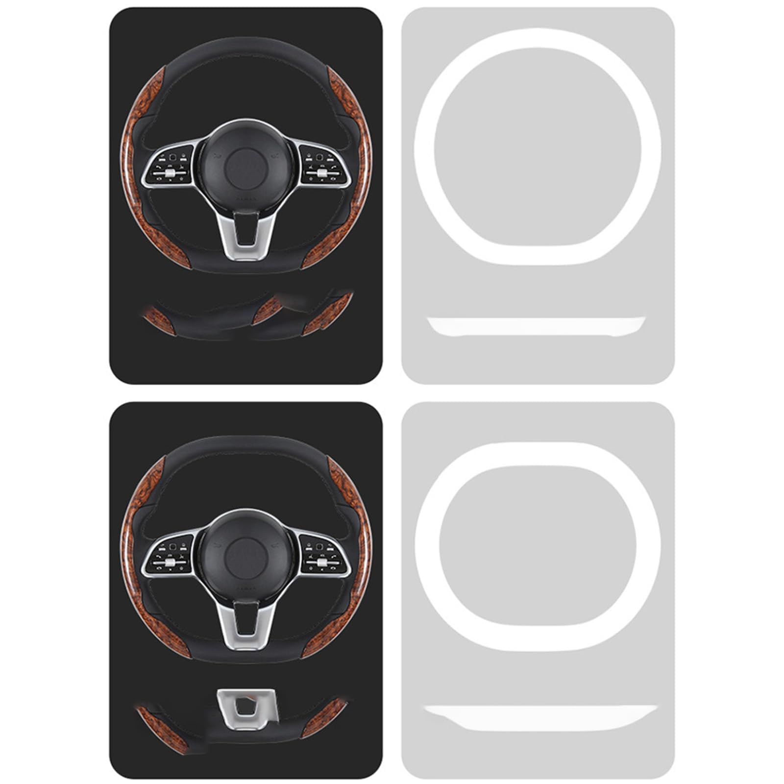 BBTISG Auto Lenkradbezug, rutschfeste Leder Lenkradabdeckung 38cm Universal Holzmaserung Lenkradschutz Holzmaserung Carbon Muster Design (Braun) von BBTISG