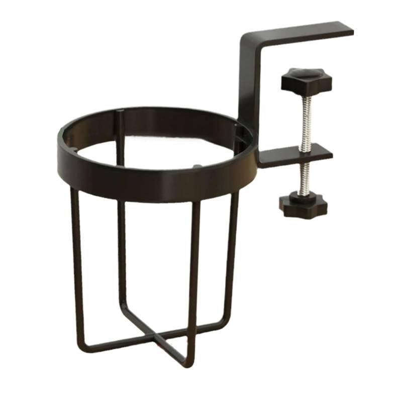 BBTISG Edelstahl Schreibtisch Getränkehalter, Anti-Rutsch, Galvanisiert, für Schreibtisch oder Tisch, Kaffeetassen, Wasserflaschen (schwarz) von BBTISG