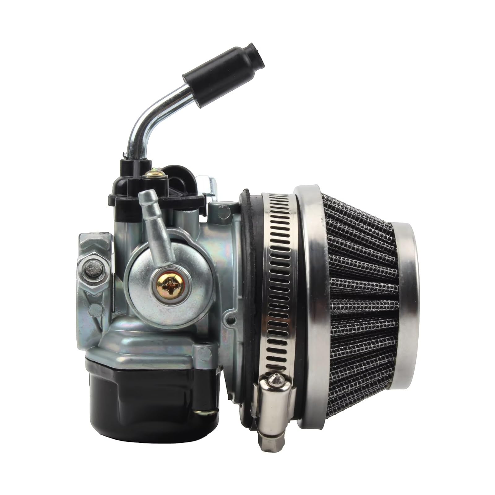 BBWUQIU Roller Vergaser Motocross 2 Takt Wassergekühlter Vergaser Mit Ansaugrohr Luftfilter 37 49 50 80CC Motorrad Dirt Pocket Bike Universal Teile(Silver) von BBWUQIU