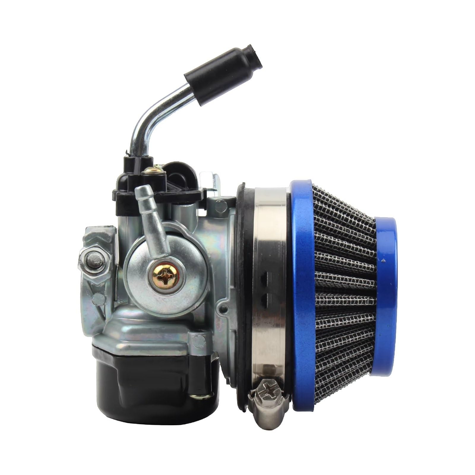 BBWUQIU Roller Vergaser Motocross 2 Takt Wassergekühlter Vergaser Mit Ansaugrohr Luftfilter 37 49 50 80CC Motorrad Dirt Pocket Bike Universal Teile(Silver Blue) von BBWUQIU