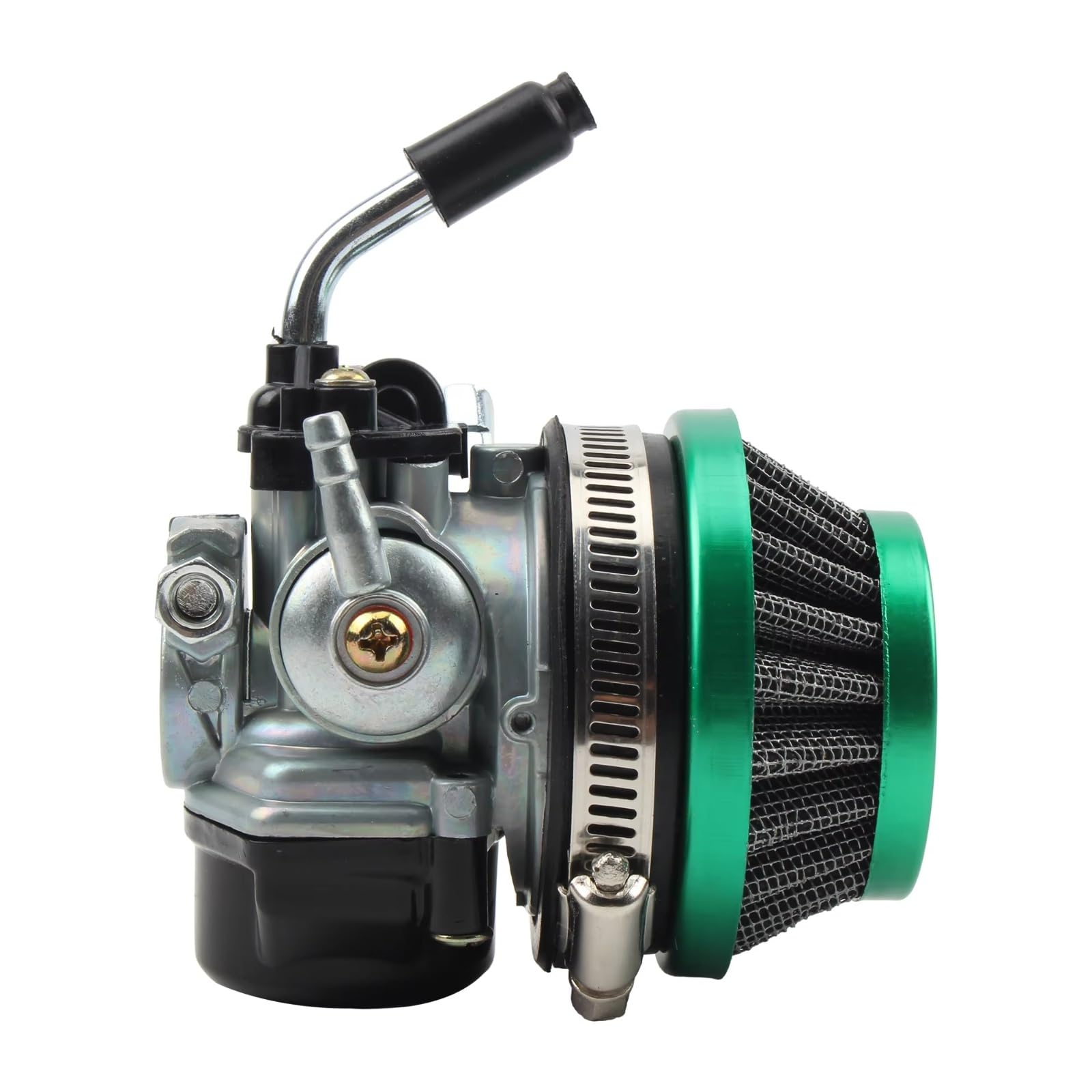 BBWUQIU Roller Vergaser Motocross 2 Takt Wassergekühlter Vergaser Mit Ansaugrohr Luftfilter 37 49 50 80CC Motorrad Dirt Pocket Bike Universal Teile(Silver Green) von BBWUQIU