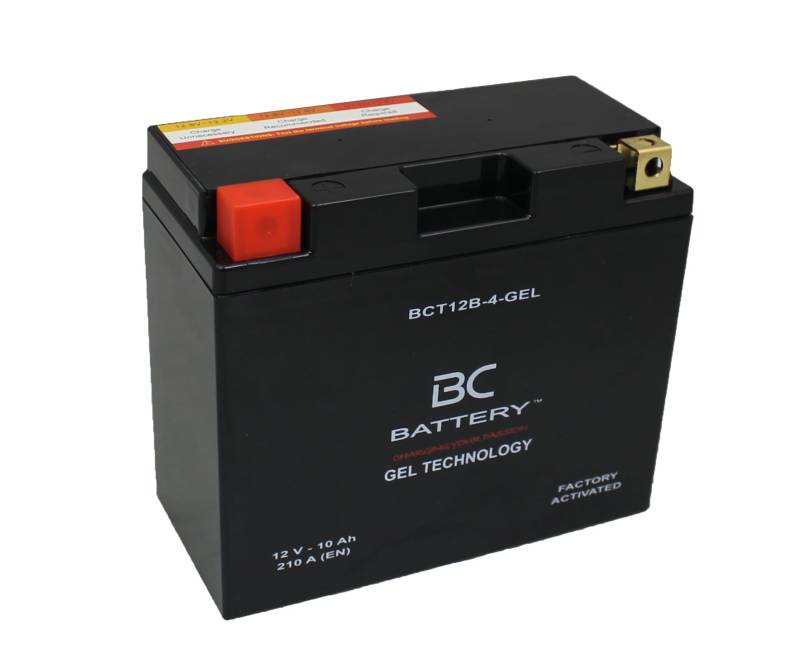 BC BATTERY Motorrad Starterbatterie mit GEL 12V 10Ah BCT12B-4-GEL Moto&Scooter, wartungsfrei versiegelt vorgeladen ähnlich YT12B-BS von BATTERY CONTROLLER