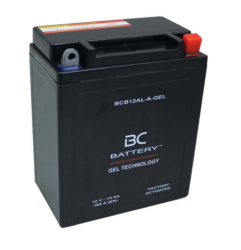 BC BATTERY Motorrad Starterbatterie mit GEL 12V 12Ah BCB12AL-A-GEL Moto&Scooter, wartungsfrei versiegelt vorgeladen ähnlich YB12AL-A/A2 von BATTERY CONTROLLER