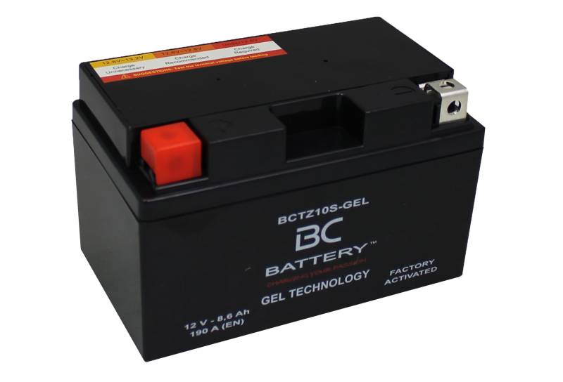BC BATTERY Motorrad Starterbatterie mit GEL 12V 8,6Ah BCTZ10S-GEL Moto&Scooter, wartungsfrei versiegelt vorgeladen ähnlich YTZ10S von BATTERY CONTROLLER