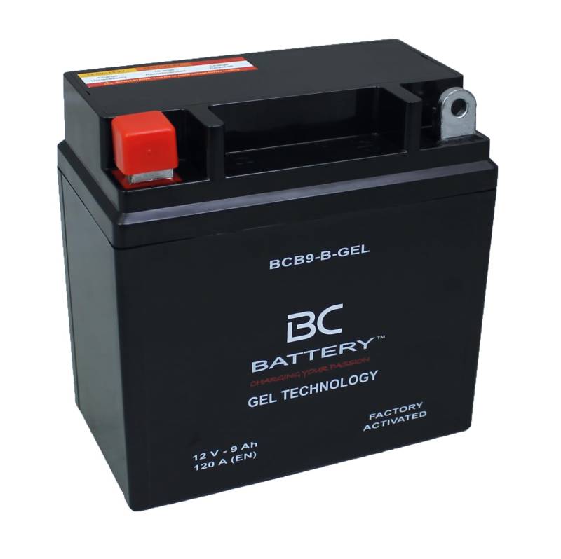 BC BATTERY Motorrad Starterbatterie mit GEL 12V 9Ah BCB9-B--GEL Moto&Scooter, wartungsfrei versiegelt vorgeladen ähnlich YB9-B von BATTERY CONTROLLER