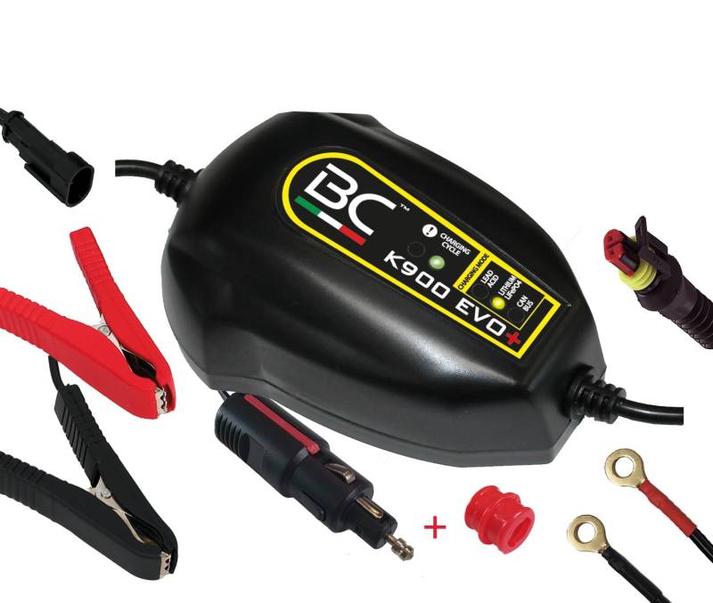 BC Battery Controller BC K900 EVO+, Intelligentes Batterieladegerät und Erhaltungsladegerät für BMW Motorräder mit CAN-Bus System, und für alle 12V Blei-Säure-Batterien und Lithiumbatterien, 1 Amp von BC Battery Controller