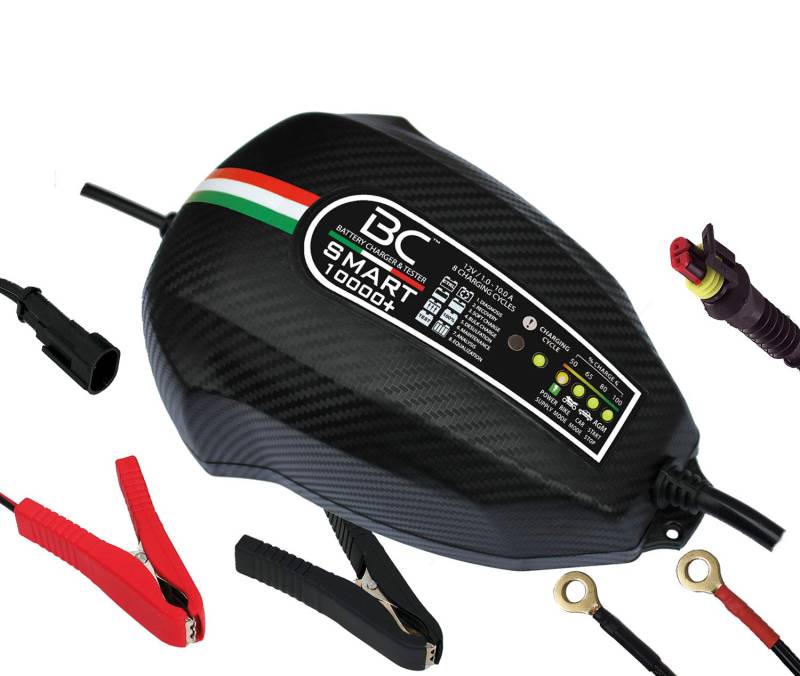 BC Battery Controller BC SMART 10000+, Intelligentes Batterieladegerät und Erhaltungsladegerät für alle 12V Blei-Säure Autobatterien und Motorradbatterien, 10A/1A von BATTERY CONTROLLER