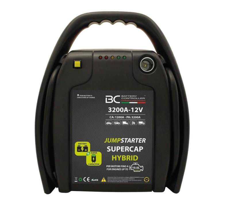 BC Battery Controller 709JSH32-12 Jumpstarter, Hybrid, Superkondensator mit Batterie, 12V, 3200A, 6,4 kg von BC Battery Controller